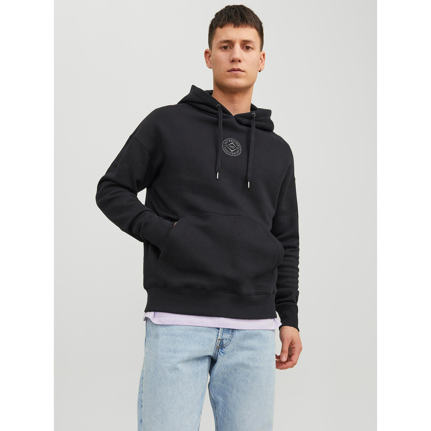 Jack&Jones Pulóver Cosmo 12233979 Fekete Relaxed Fit - Pepit.hu