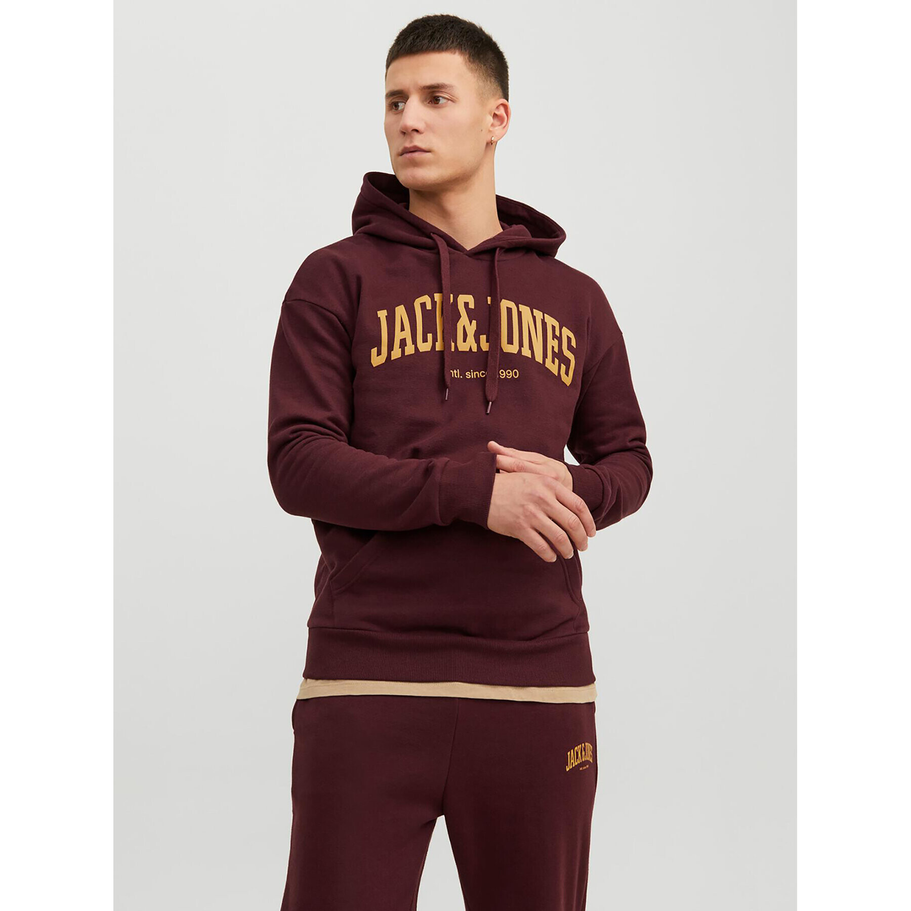 Jack&Jones Pulóver Josh 12236513 Bordó Standard Fit - Pepit.hu