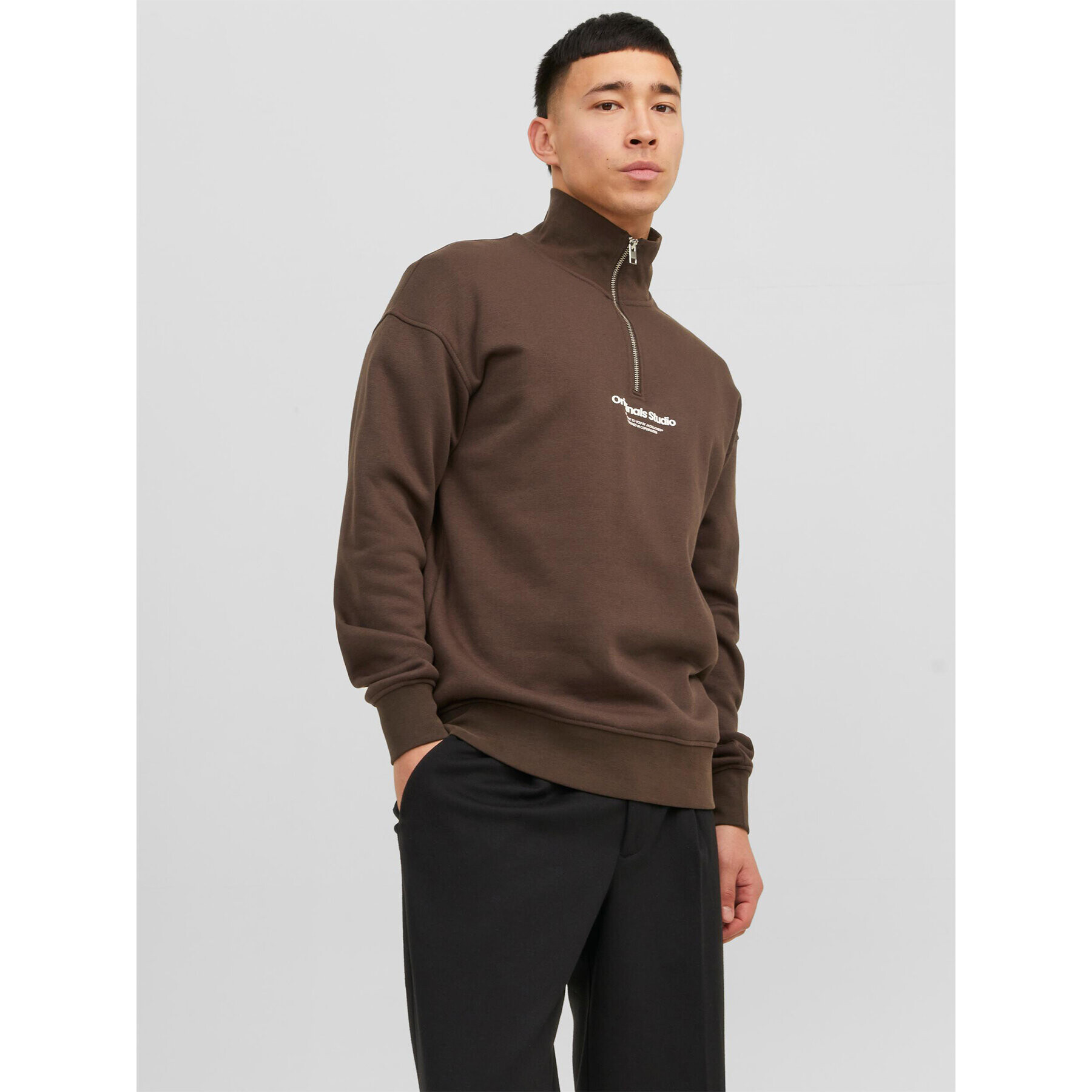 Jack&Jones Pulóver Vesterbro 12241777 Barna Relaxed Fit - Pepit.hu