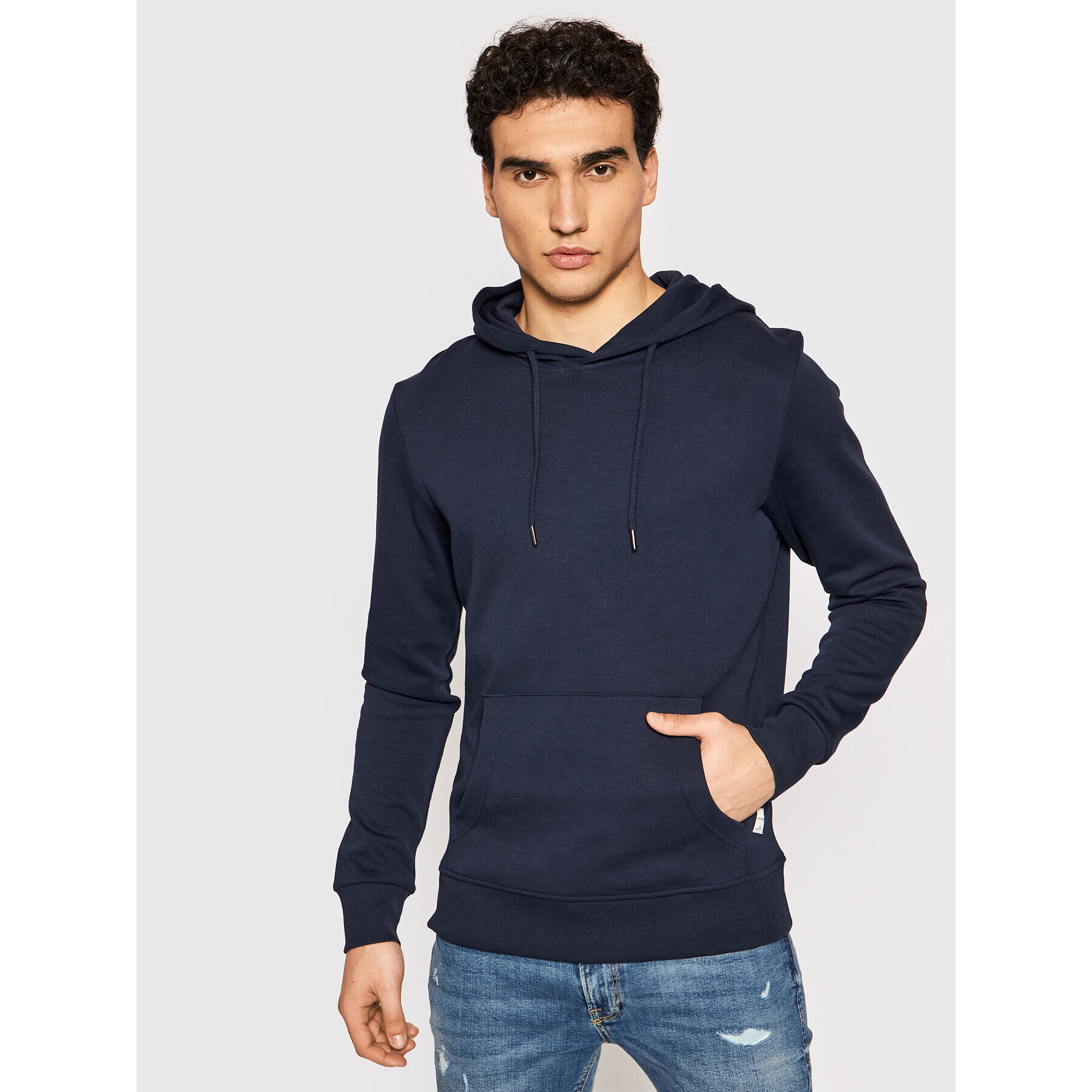 Jack&Jones Pulóver Basic 12182537 Sötétkék Regular Fit - Pepit.hu