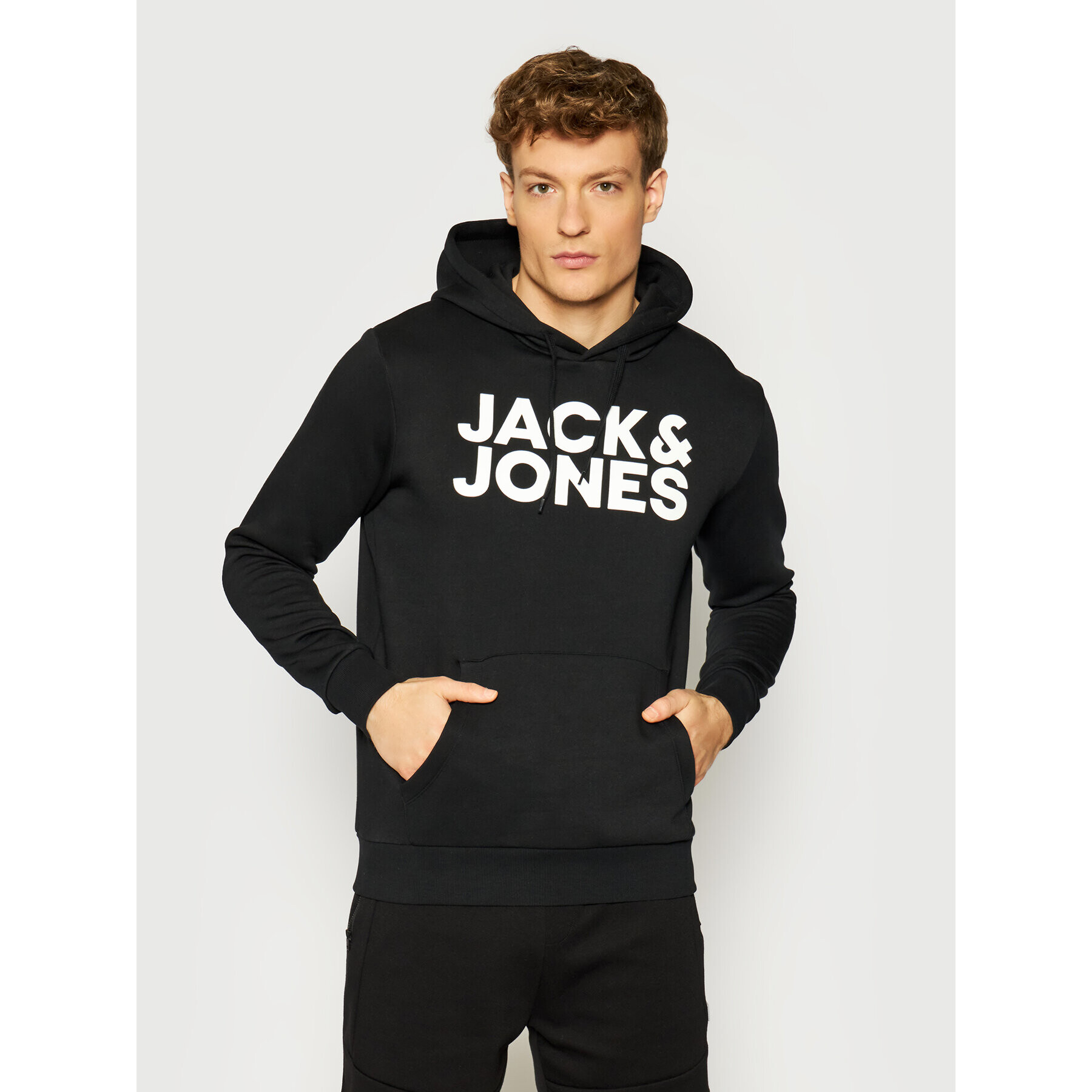 Jack&Jones Pulóver Corp Logo 12152840 Fekete Regular Fit - Pepit.hu