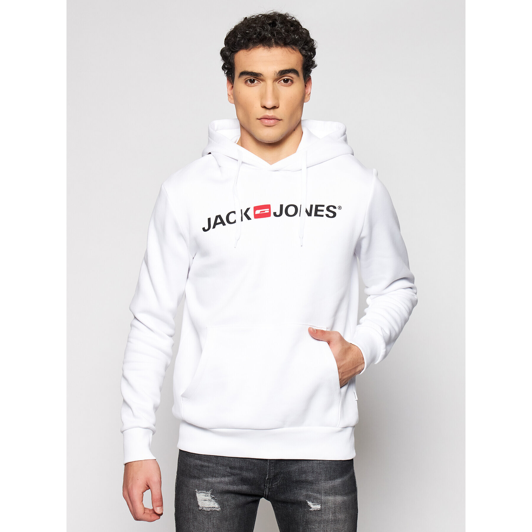 Jack&Jones Pulóver Corp Old Logo 12137054 Fehér Regular Fit - Pepit.hu