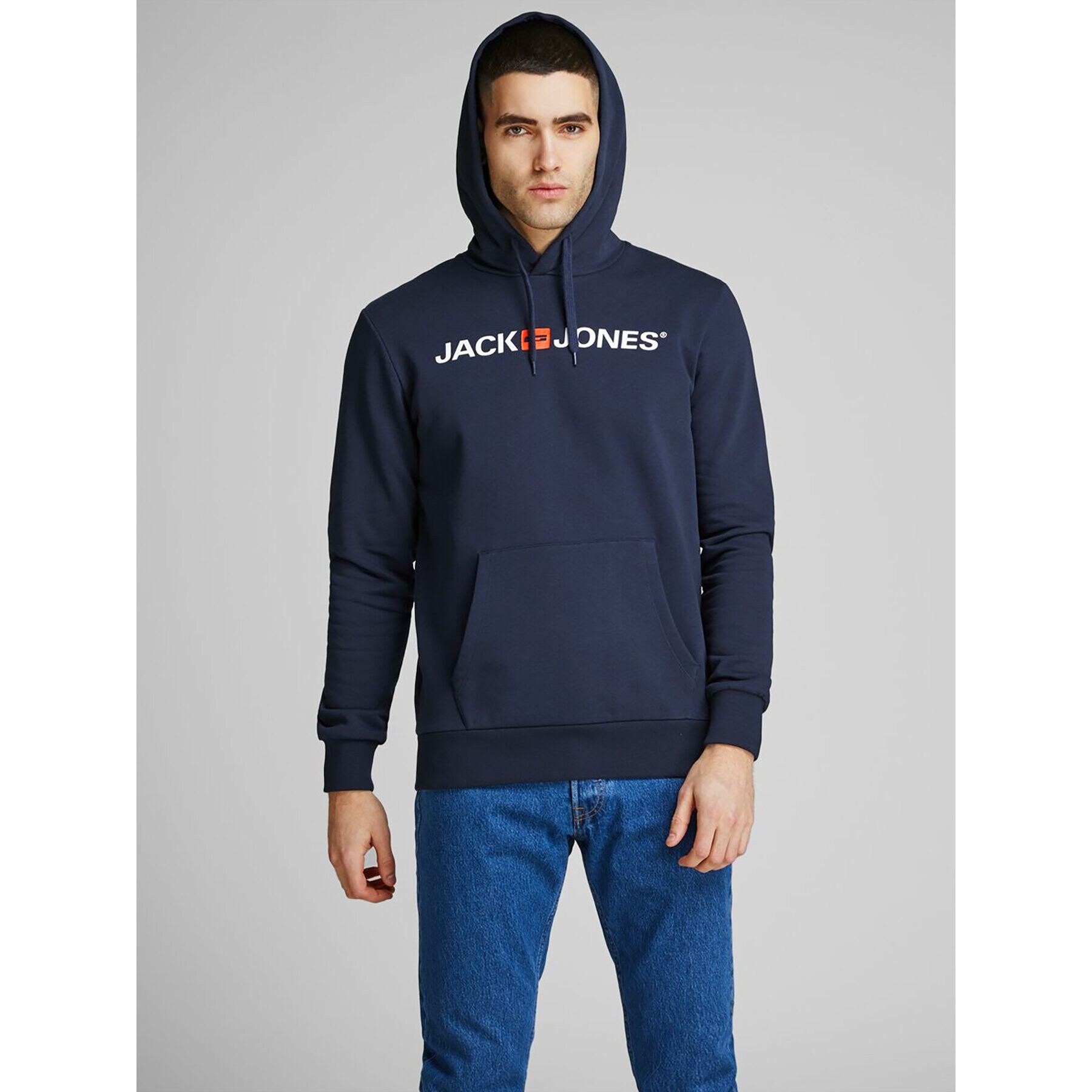 Jack&Jones Pulóver Corp Old Logo 12137054 Sötétkék Regular Fit - Pepit.hu