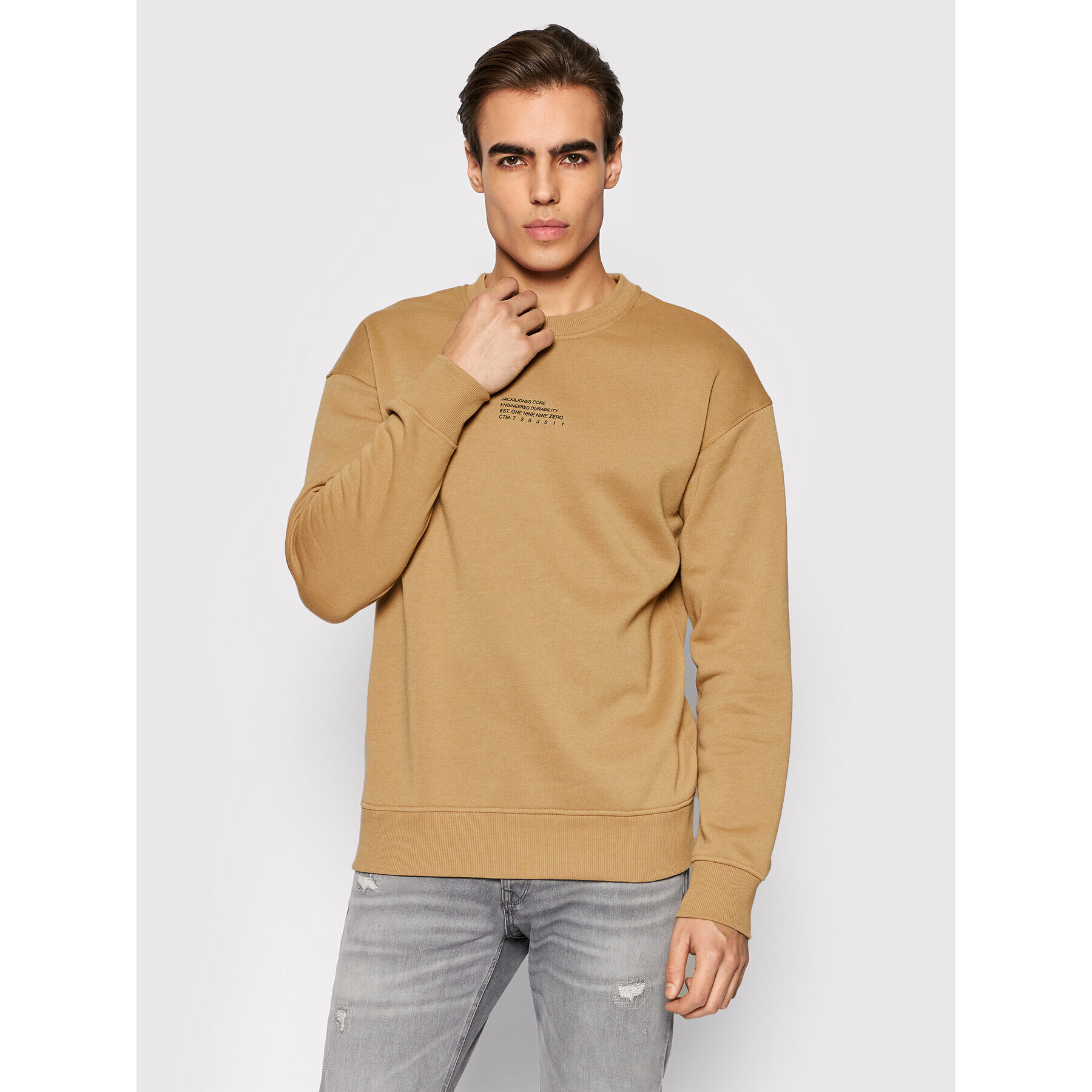 Jack&Jones Pulóver Globe 12200747 Barna Relaxed Fit - Pepit.hu