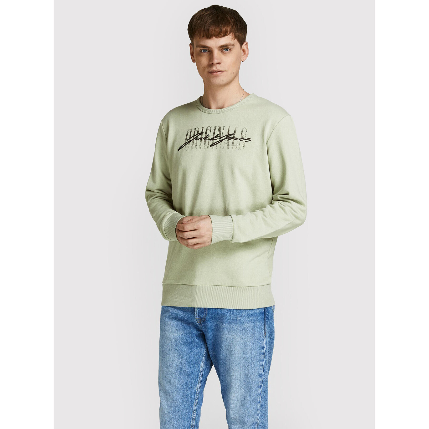 Jack&Jones Pulóver Script 12205812 Zöld Regular Fit - Pepit.hu