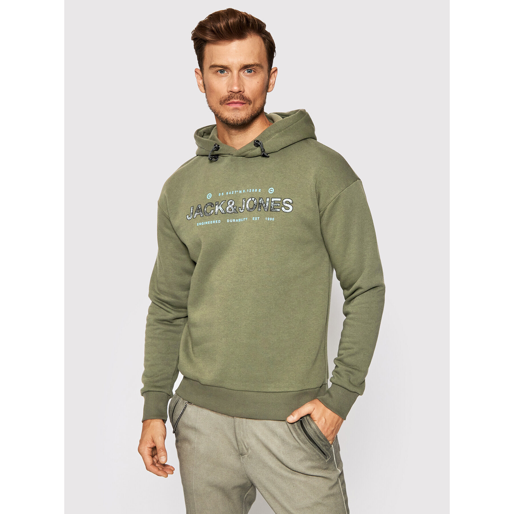 Jack&Jones Pulóver Thad 12193653 Zöld Relaxed Fit - Pepit.hu