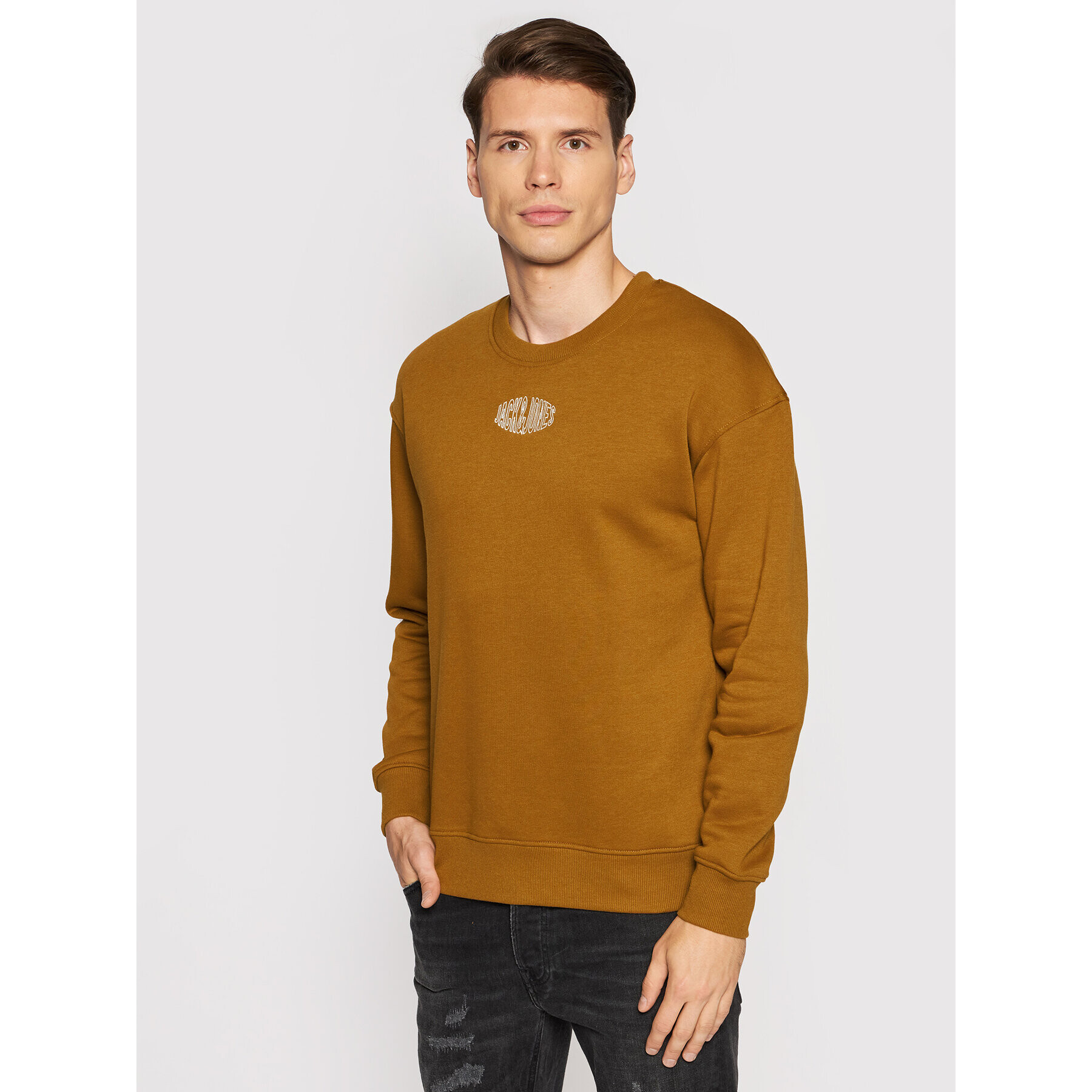 Jack&Jones Pulóver World 12194083 Barna Relaxed Fit - Pepit.hu