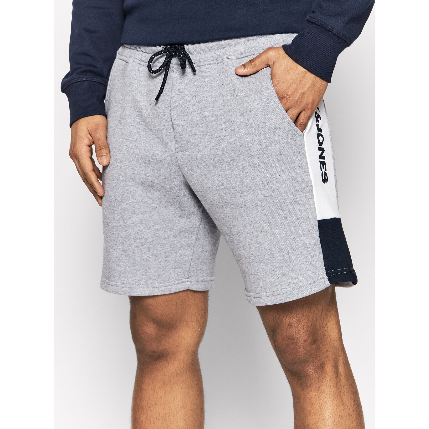 Jack&Jones Sport rövidnadrág Logo Blocking 12198008 Szürke Regular Fit - Pepit.hu