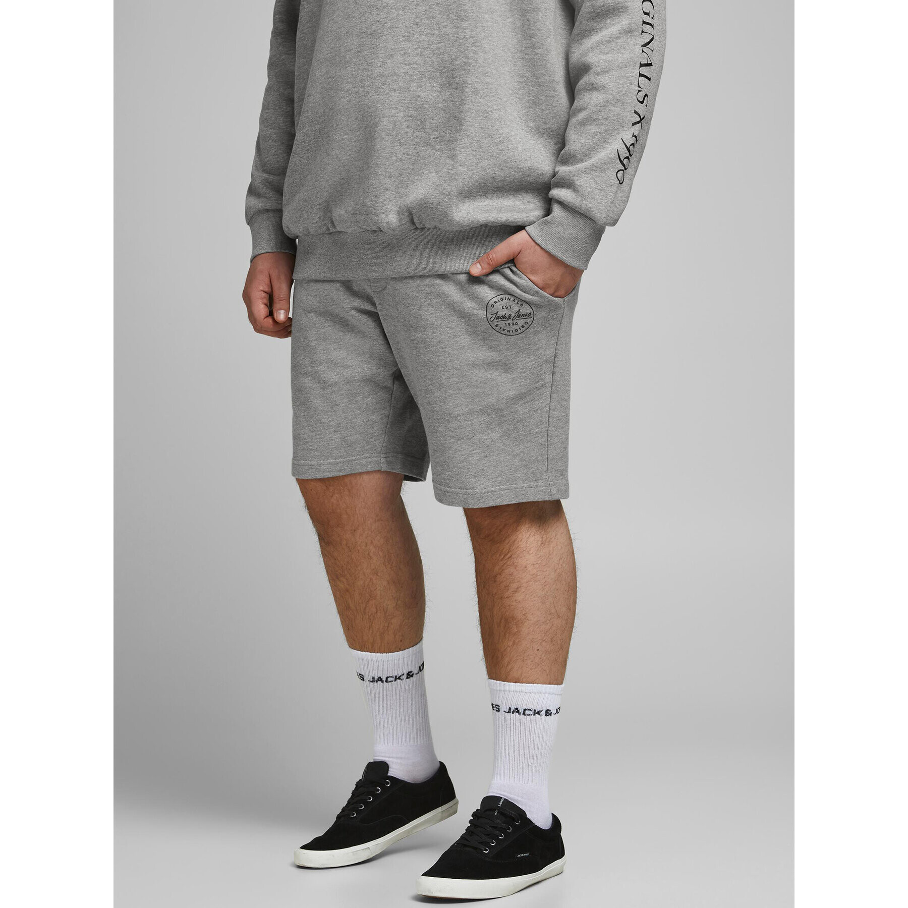 Jack&Jones Sport rövidnadrág Shark 12187092 Szürke Regular Fit - Pepit.hu