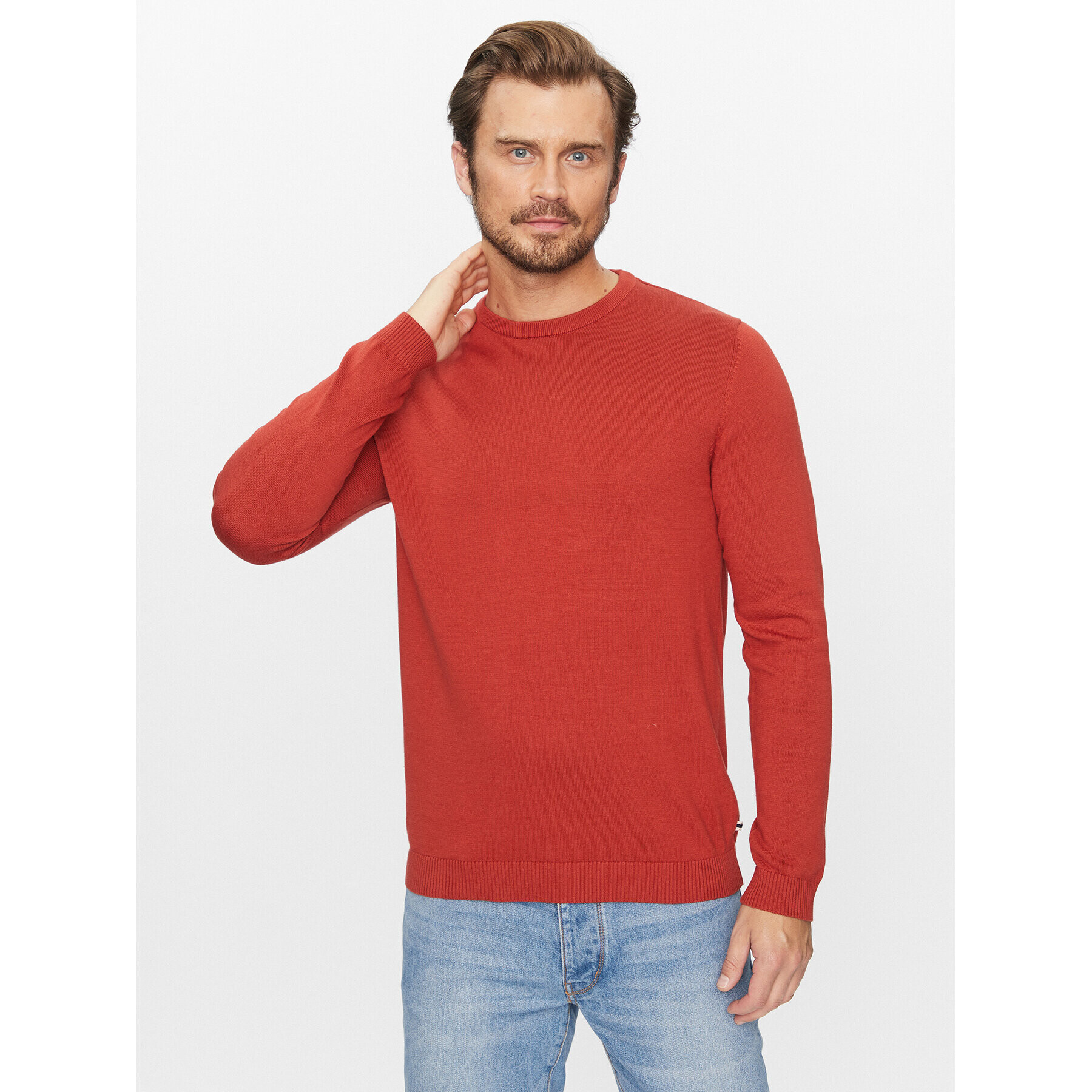 Jack&Jones Sweater 12137190 Piros Regular Fit - Pepit.hu