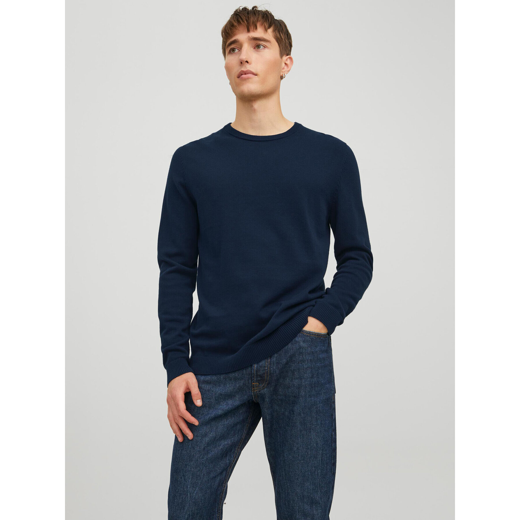 Jack&Jones Sweater 12137190 Sötétkék Regular Fit - Pepit.hu