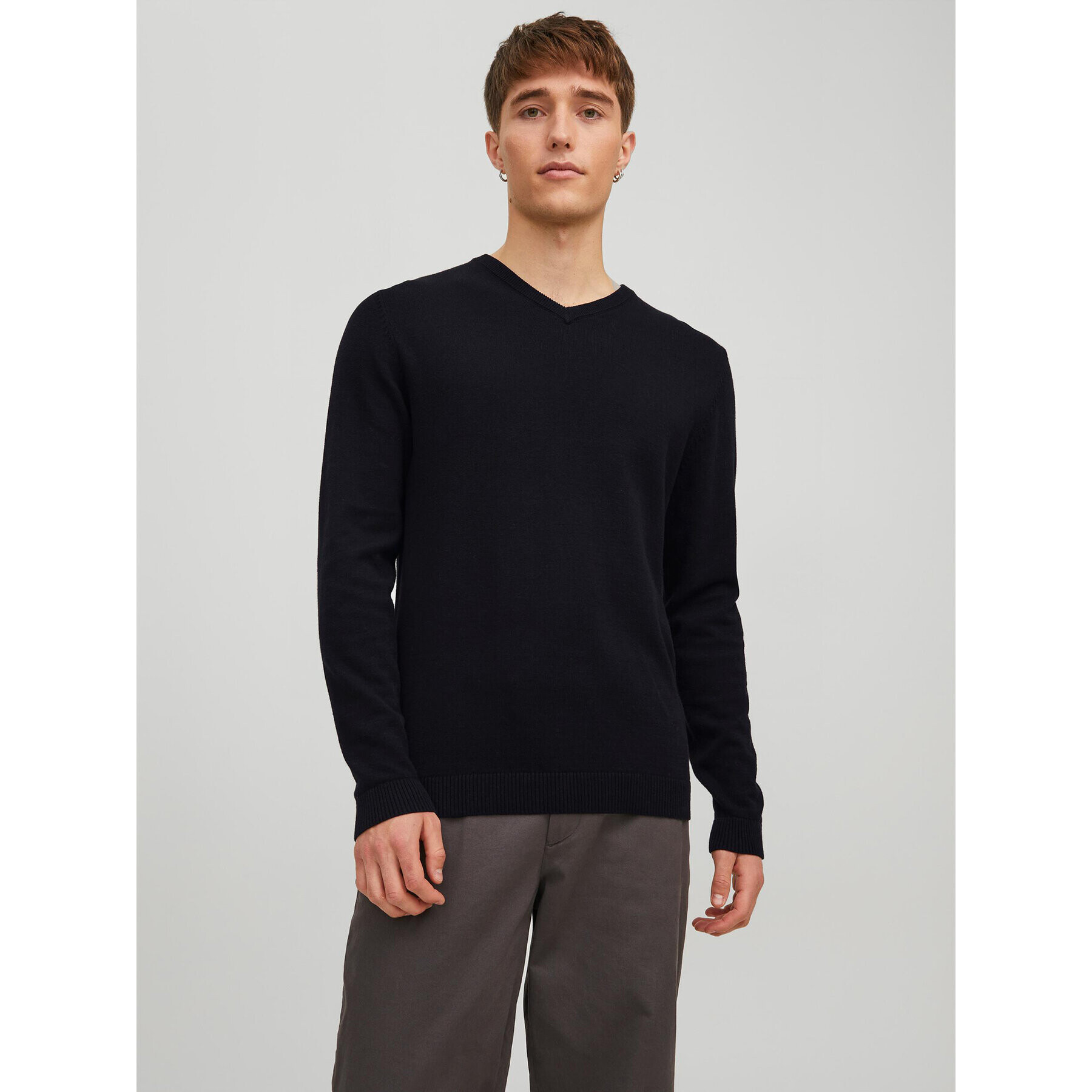 Jack&Jones Sweater 12137194 Fekete Regular Fit - Pepit.hu