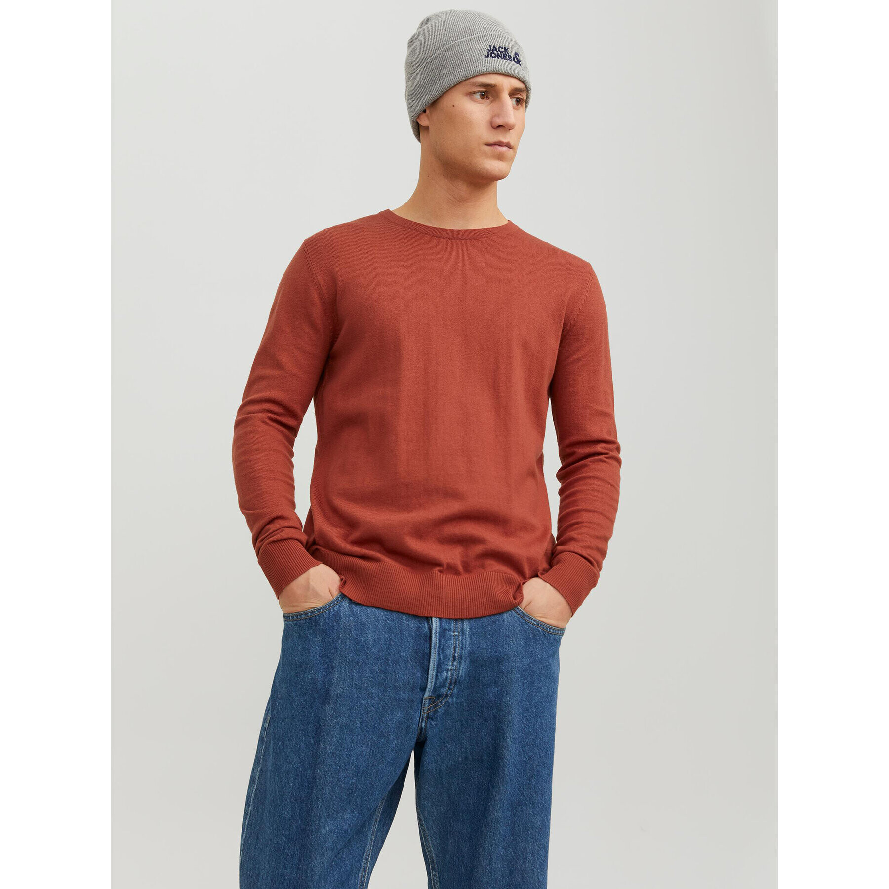 Jack&Jones Sweater 12208364 Narancssárga Regular Fit - Pepit.hu