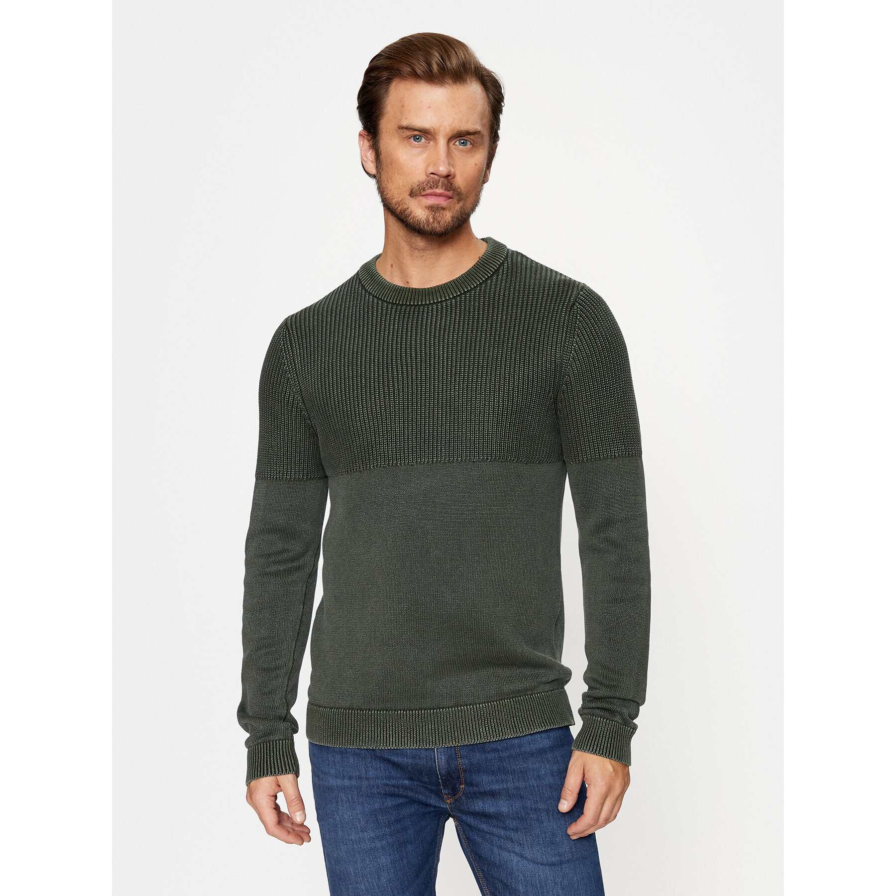 Jack&Jones Sweater 12236265 Zöld Regular Fit - Pepit.hu