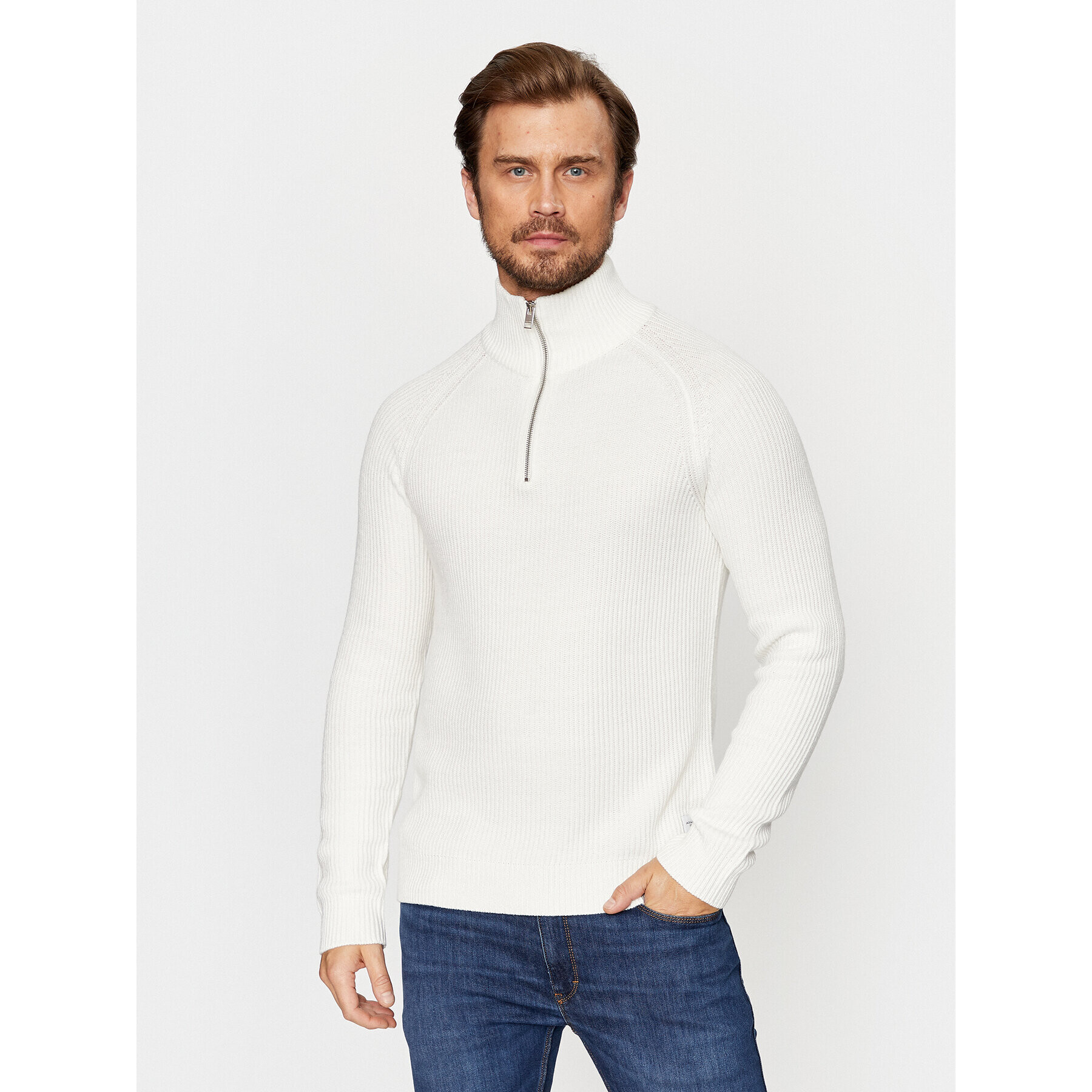 Jack&Jones Sweater 12236308 Fehér Regular Fit - Pepit.hu