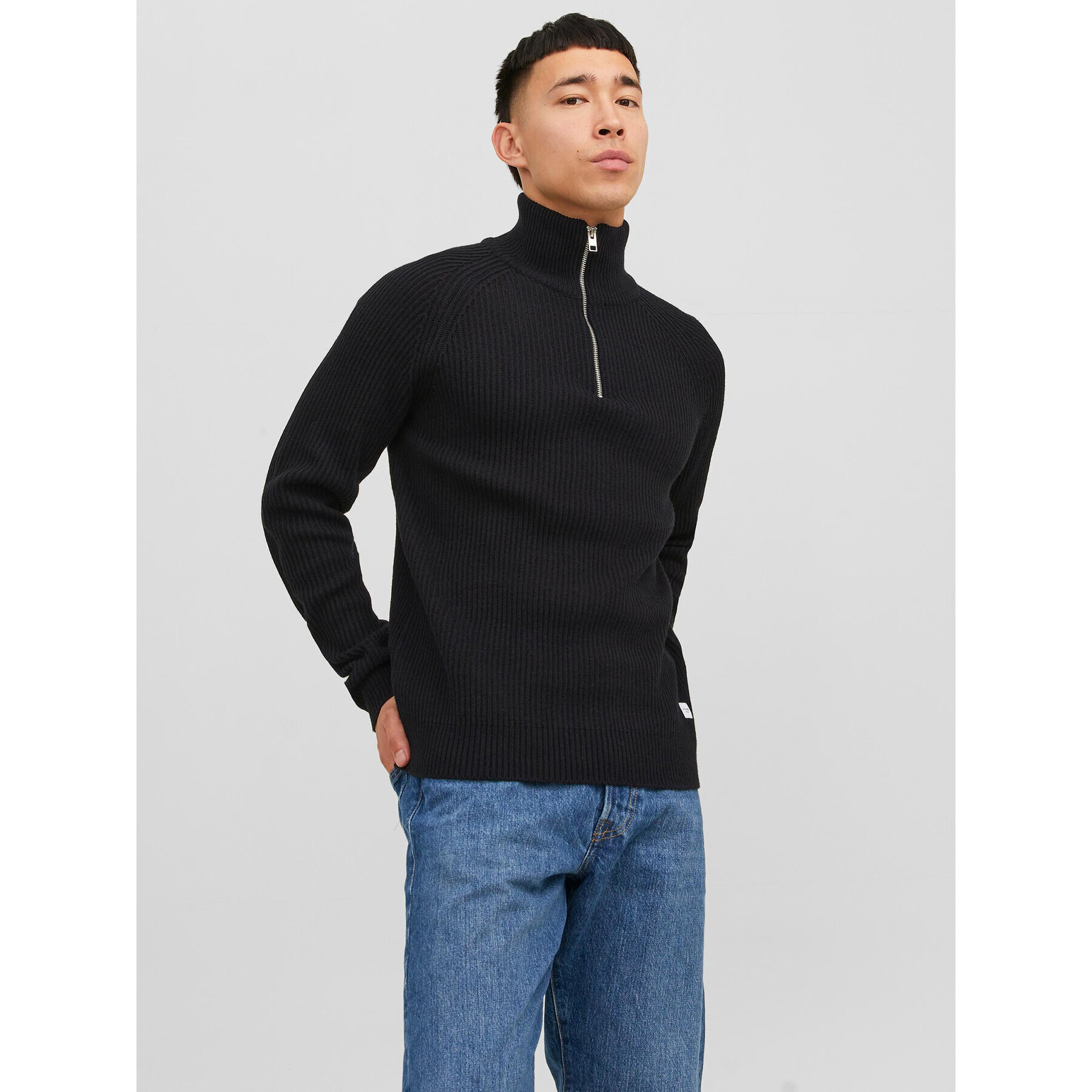 Jack&Jones Sweater 12236308 Fekete Regular Fit - Pepit.hu