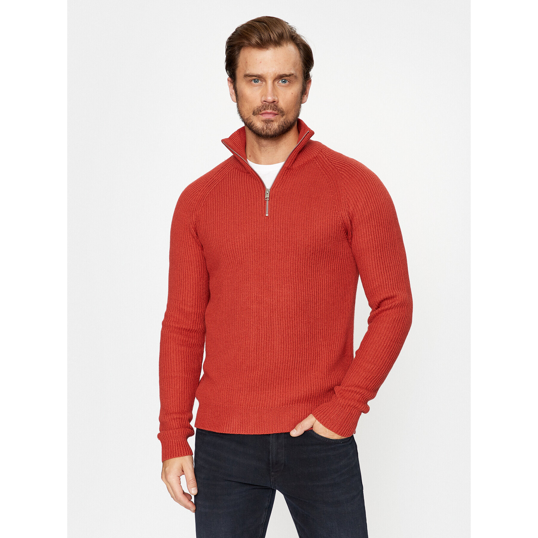 Jack&Jones Sweater 12236308 Piros Regular Fit - Pepit.hu