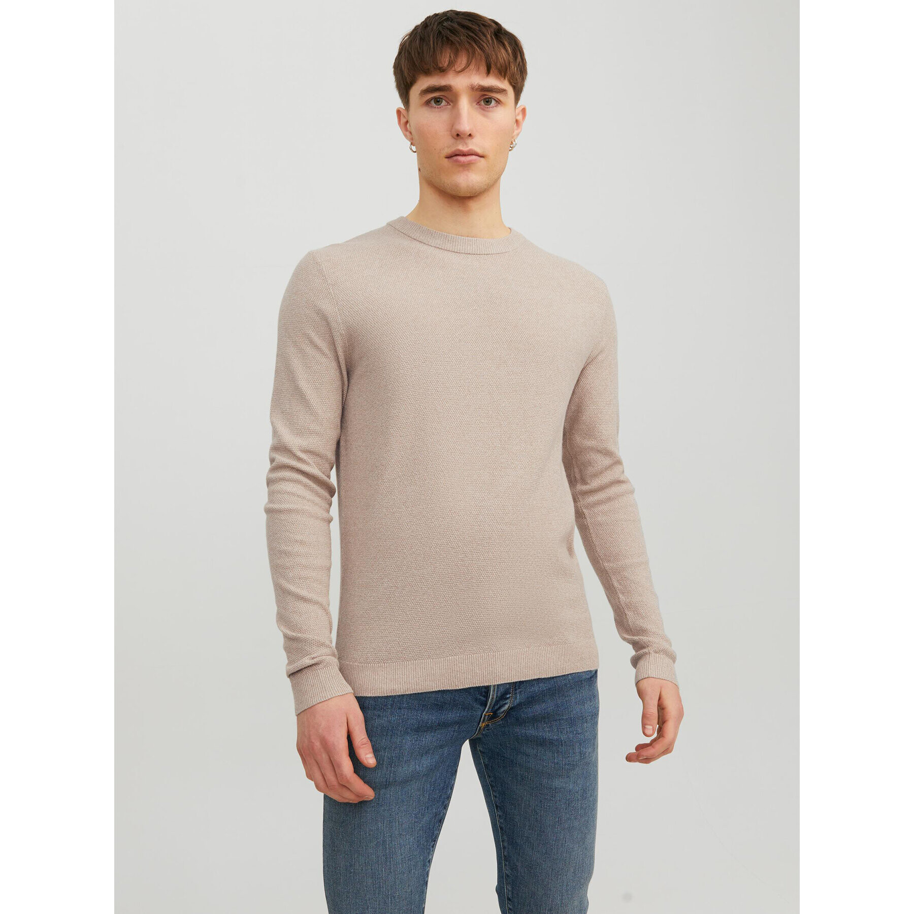 Jack&Jones Sweater Marcus 12236766 Bézs Regular Fit - Pepit.hu