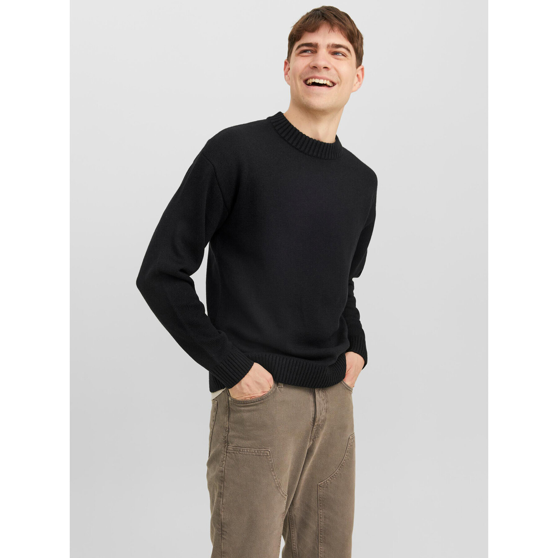 Jack&Jones Sweater 12236774 Fekete Regular Fit - Pepit.hu