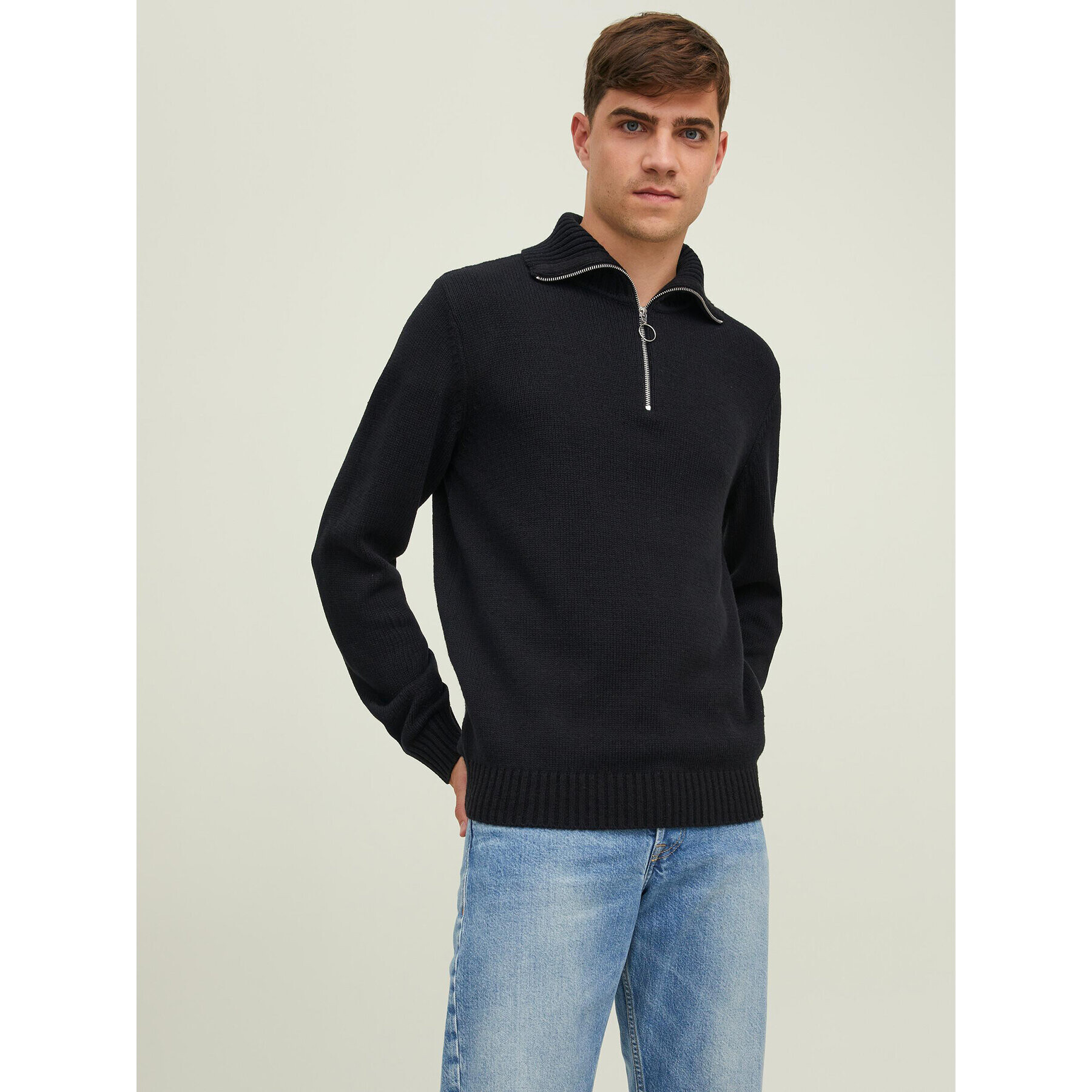 Jack&Jones Sweater Dash 12216212 Fekete Regular Fit - Pepit.hu