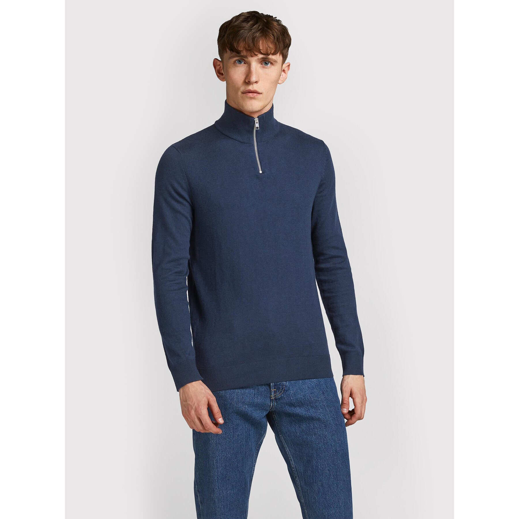 Jack&Jones Sweater Emil 12189339 Sötétkék Regular Fit - Pepit.hu