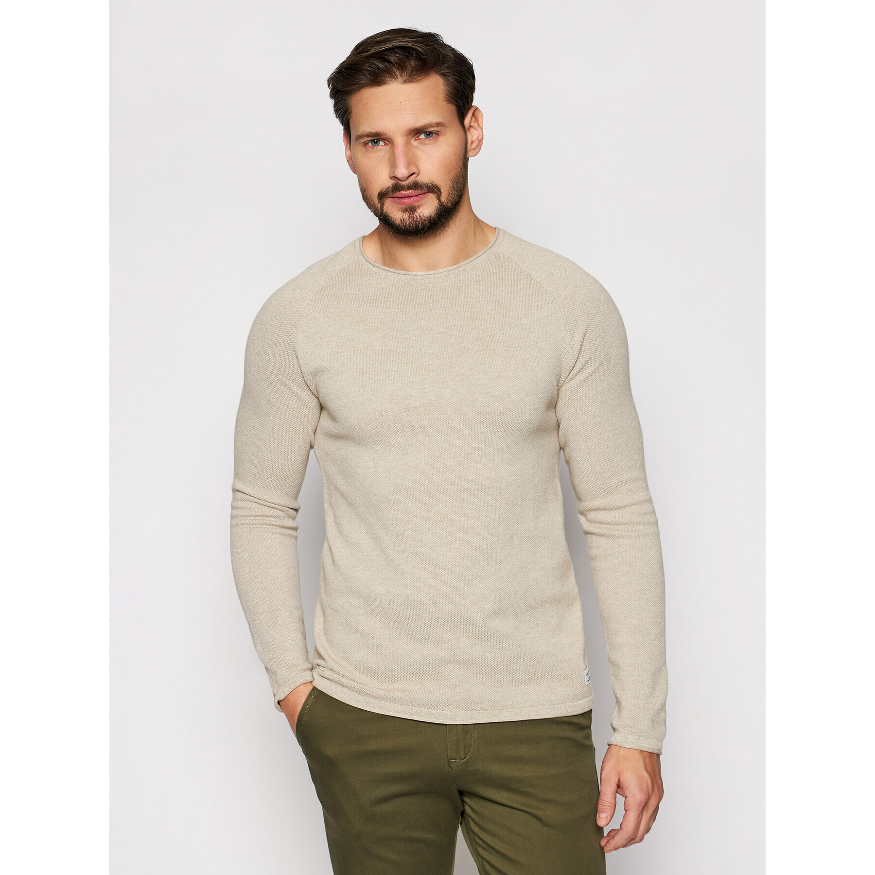 Jack&Jones Sweater Hill 12157321 Bézs Regular Fit - Pepit.hu