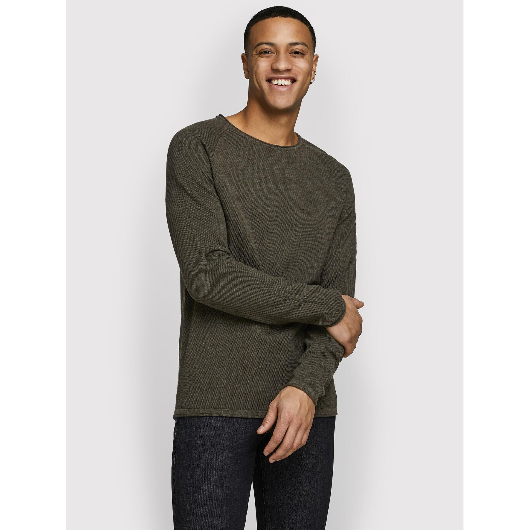 Jack&Jones Sweater Hill 12157321 Zöld Regular Fit - Pepit.hu