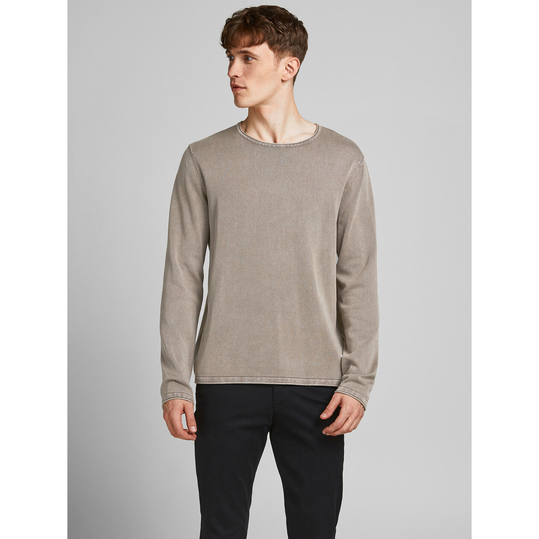 Jack&Jones Sweater Leo 12174001 Barna Regular Fit - Pepit.hu