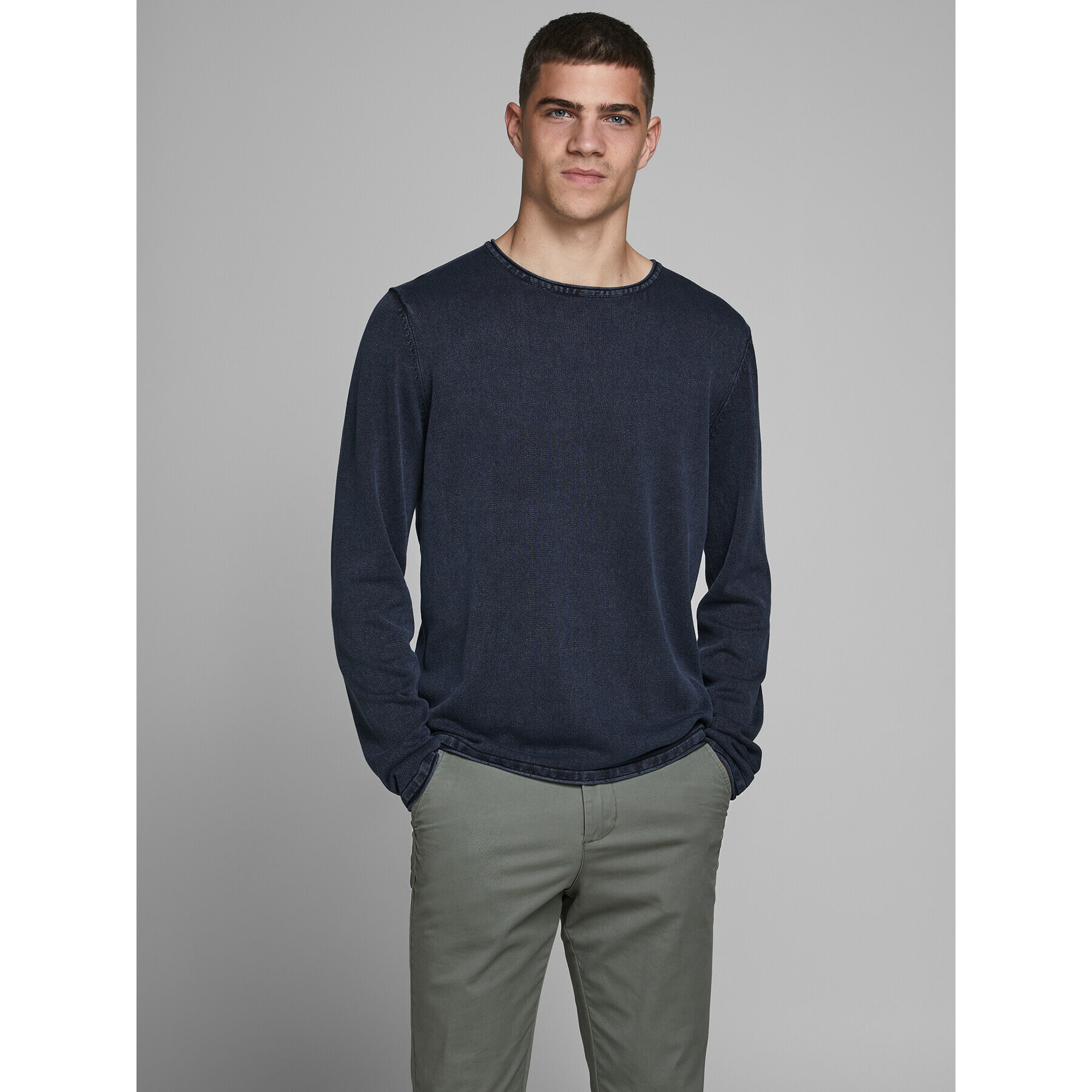 Jack&Jones Sweater Leo 12174001 Sötétkék Regular Fit - Pepit.hu