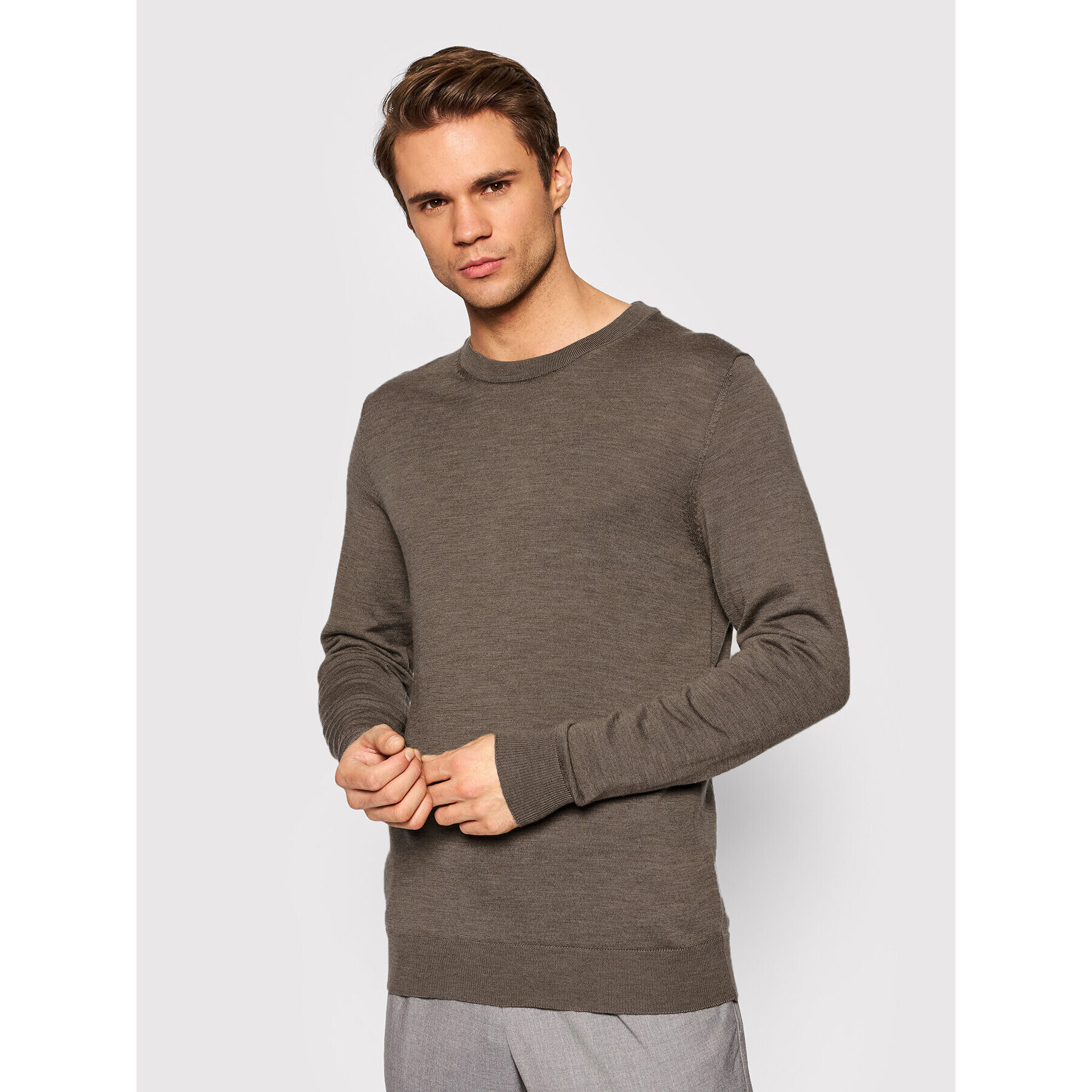 Jack&Jones Sweater Mark 12175288 Barna Regular Fit - Pepit.hu