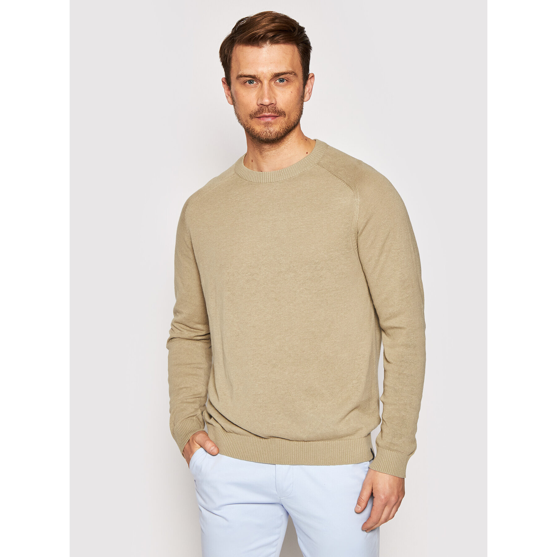 Jack&Jones Sweater Nico 12184818 Bézs Regular Fit - Pepit.hu