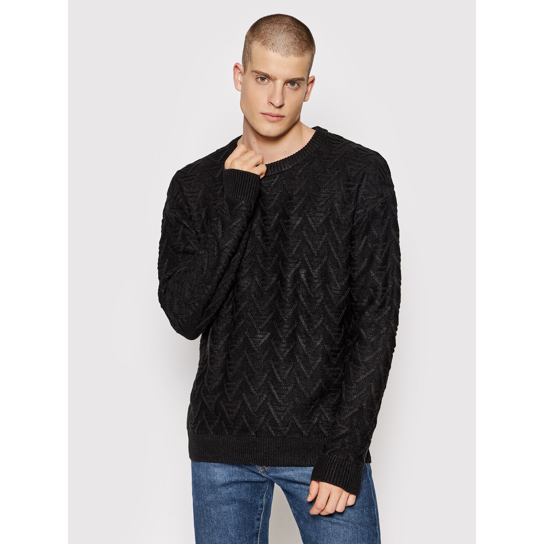 Jack&Jones Sweater Nox 12196852 Fekete Regular Fit - Pepit.hu