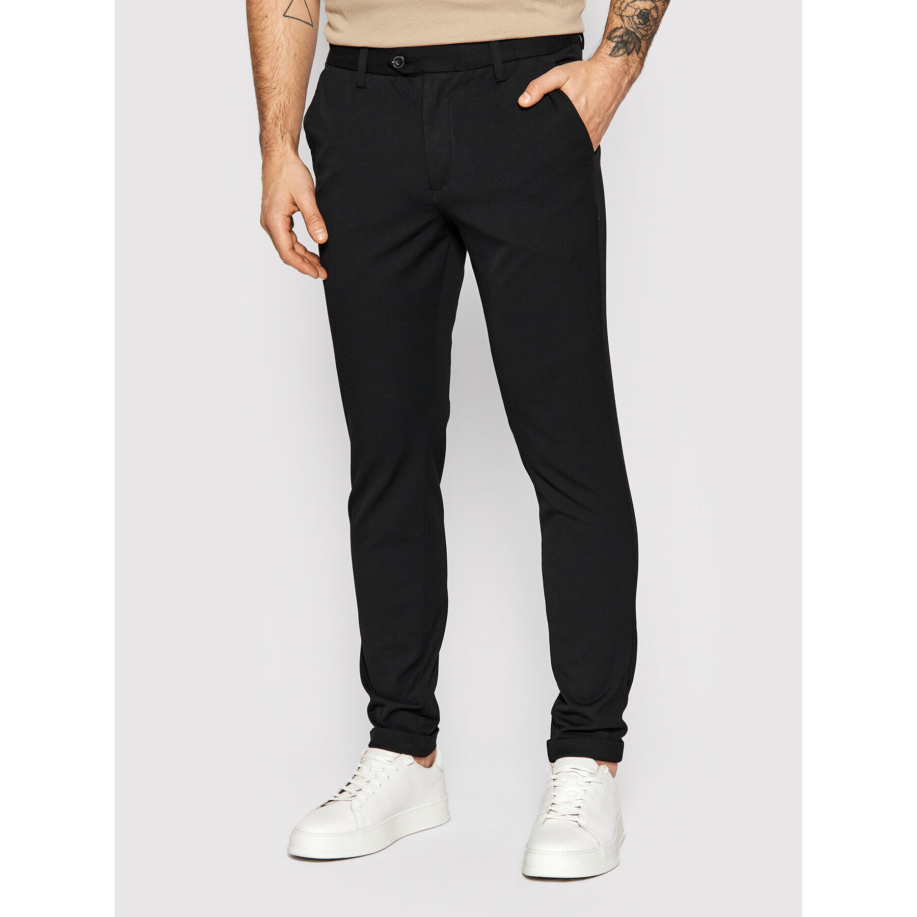 Jack&Jones Szövet nadrág Marco 12159954 Fekete Slim Fit - Pepit.hu