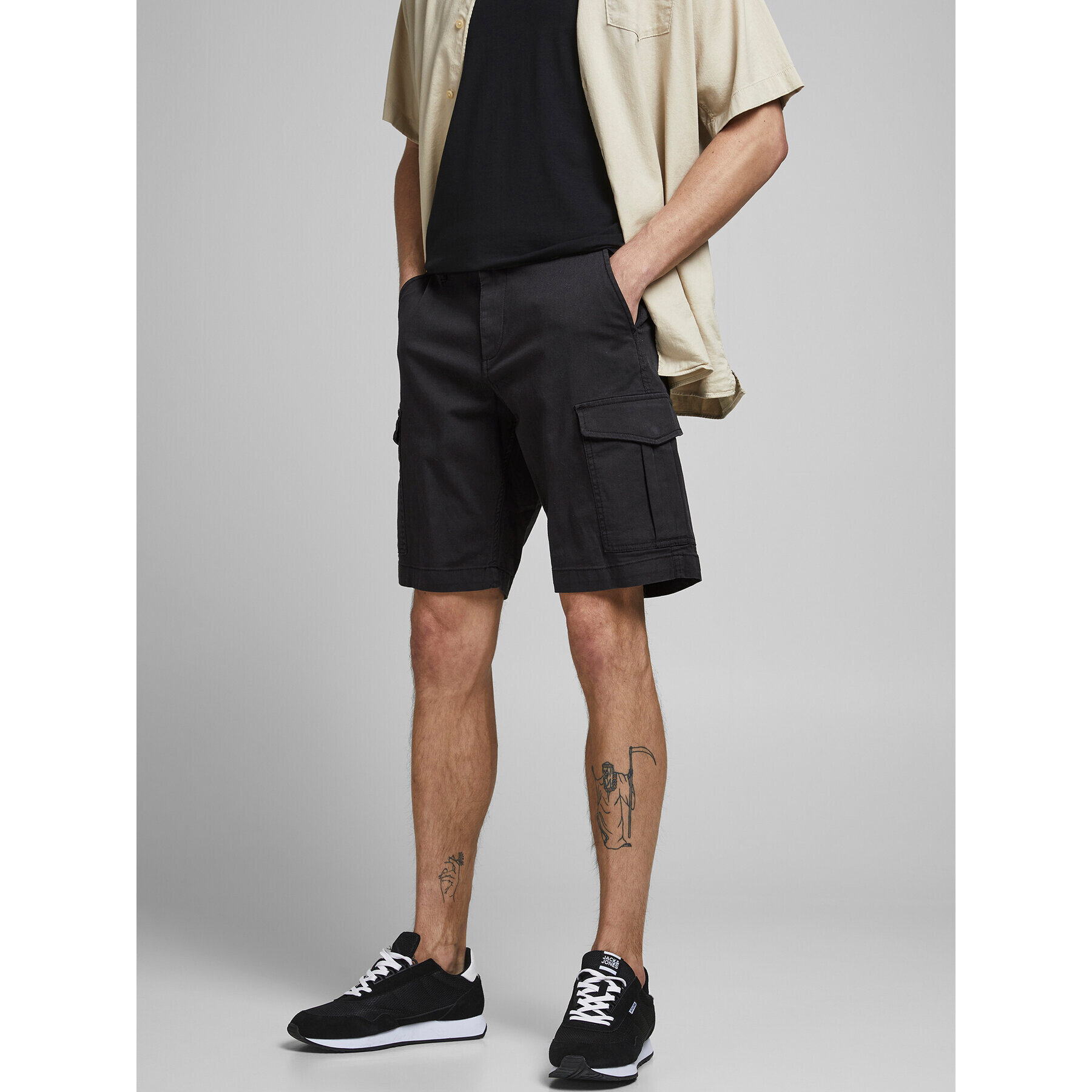 Jack&Jones Szövet rövidnadrág 12182555 Fekete Regular Fit - Pepit.hu