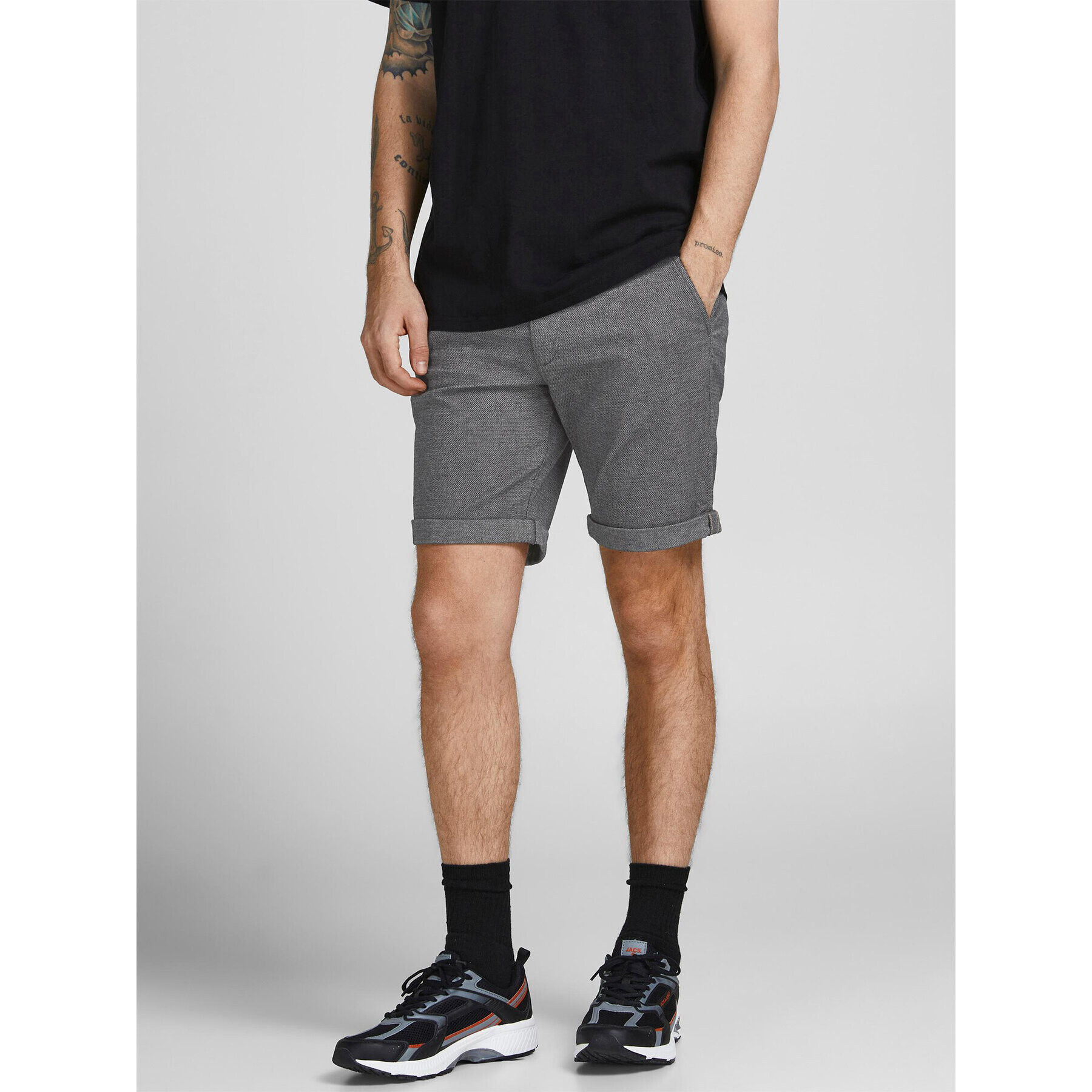 Jack&Jones Szövet rövidnadrág Fury 12206889 Szürke Regular Fit - Pepit.hu