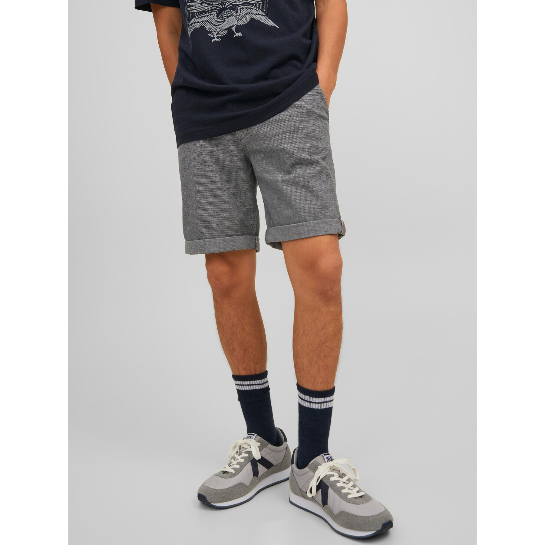 Jack&Jones Szövet rövidnadrág Fury 12206889 Szürke Regular Fit - Pepit.hu