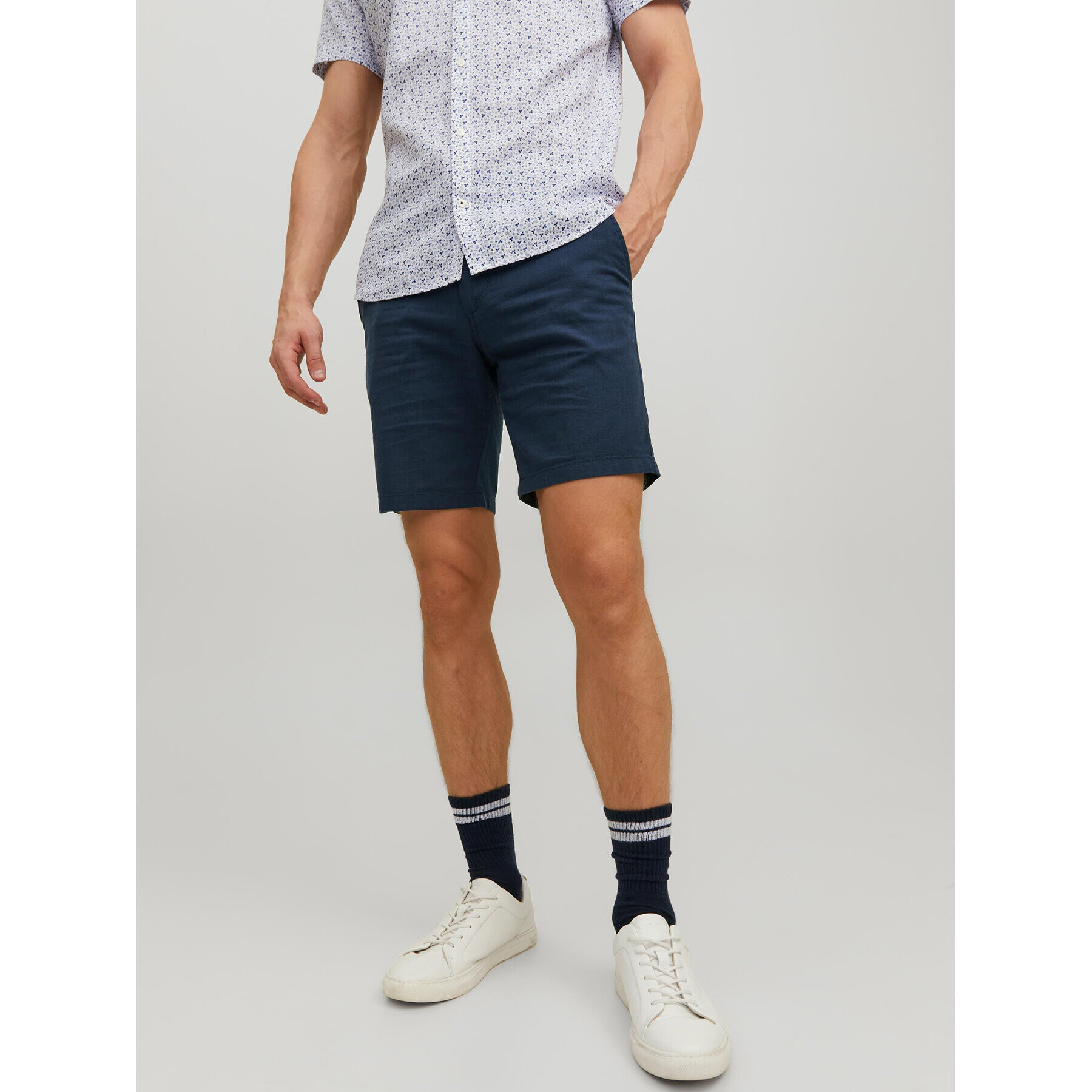 Jack&Jones Szövet rövidnadrág Dave 12229629 Sötétkék Regular Fit - Pepit.hu