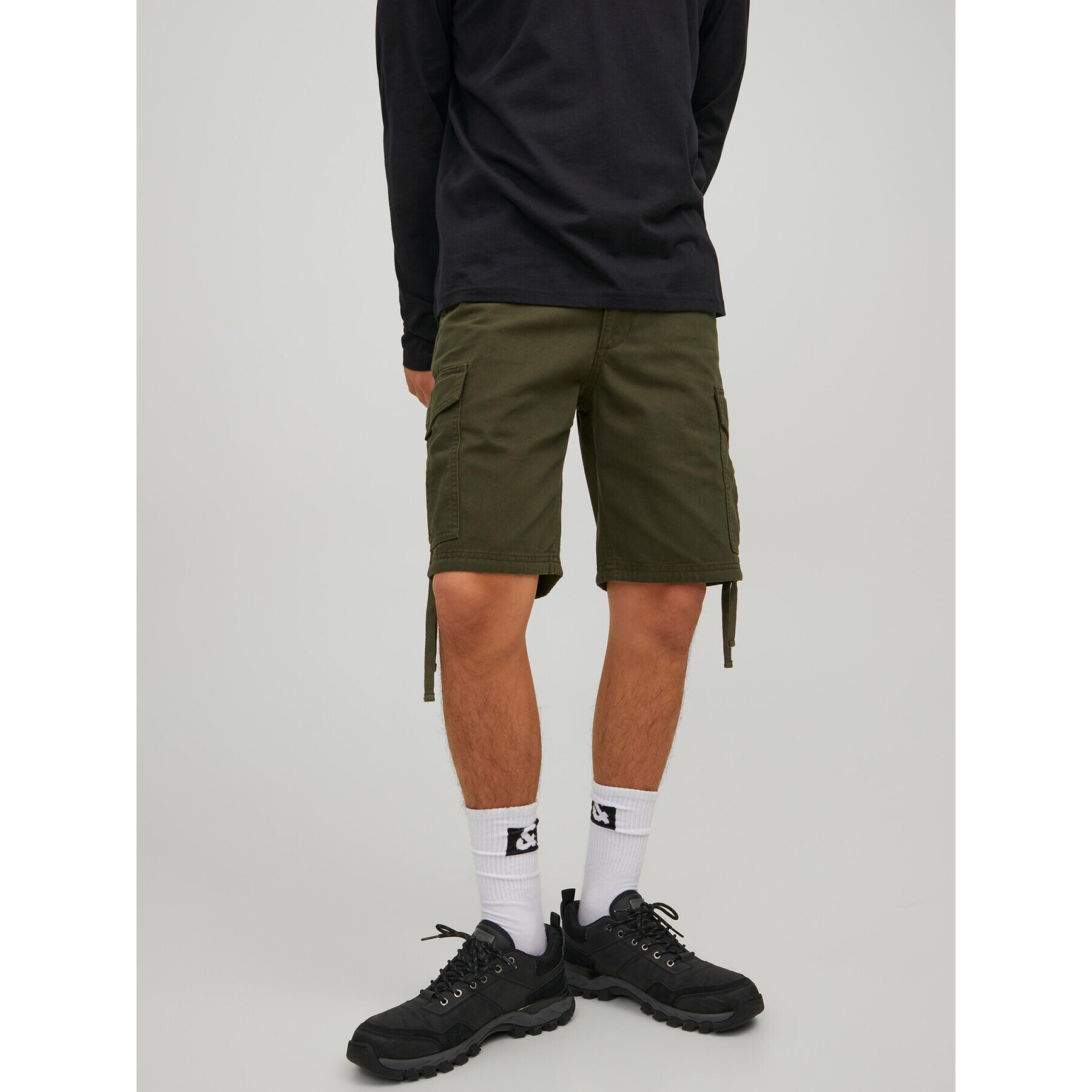 Jack&Jones Szövet rövidnadrág Marley 12229650 Zöld Cargo Fit - Pepit.hu