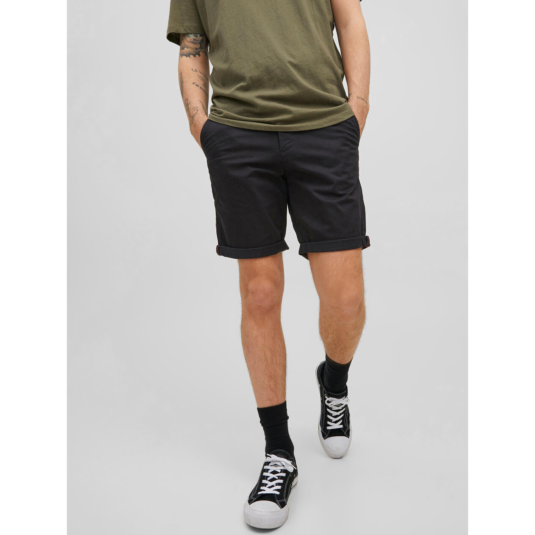 Jack&Jones Szövet rövidnadrág Bowie 12165604 Fekete Regular Fit - Pepit.hu