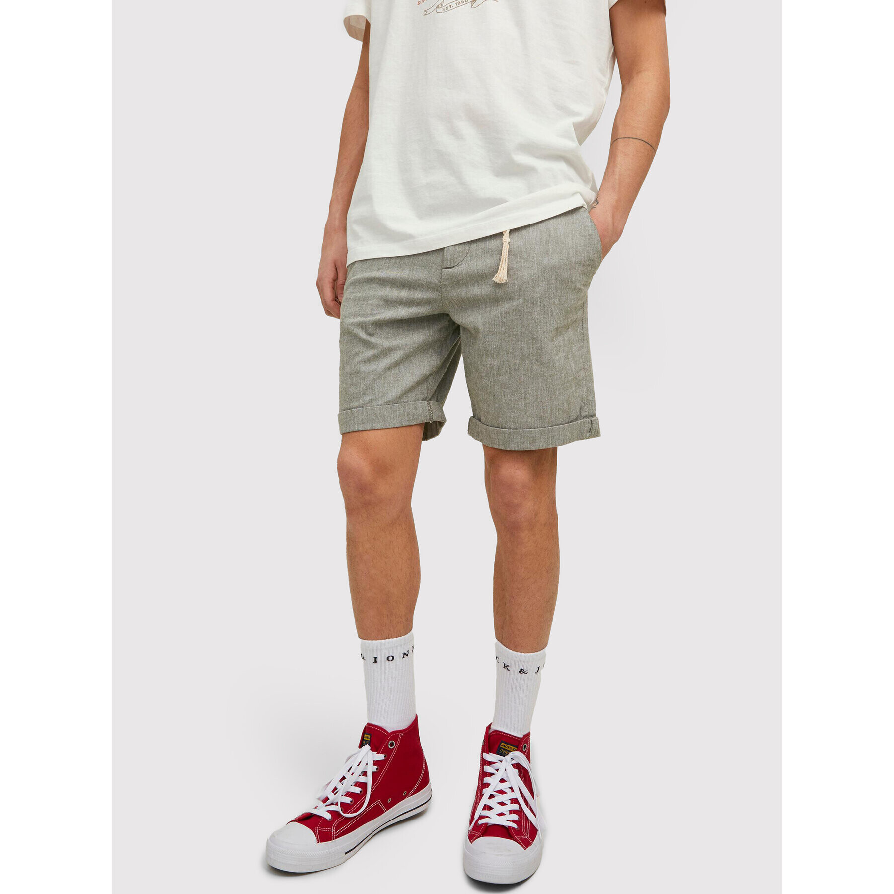 Jack&Jones Szövet rövidnadrág Sky 12210139 Zöld Regular Fit - Pepit.hu