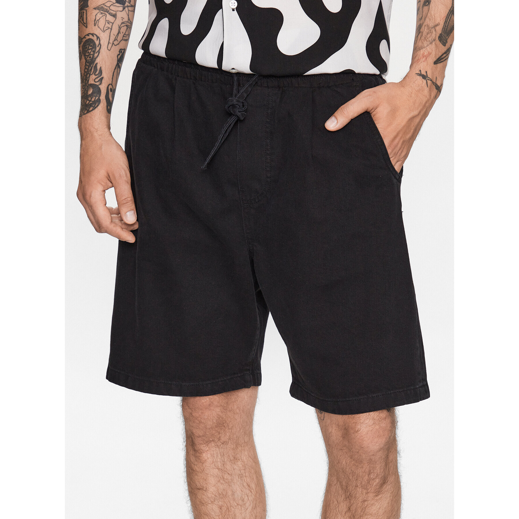 Jack&Jones Szövet rövidnadrág Tony 12235822 Fekete Baggy Fit - Pepit.hu