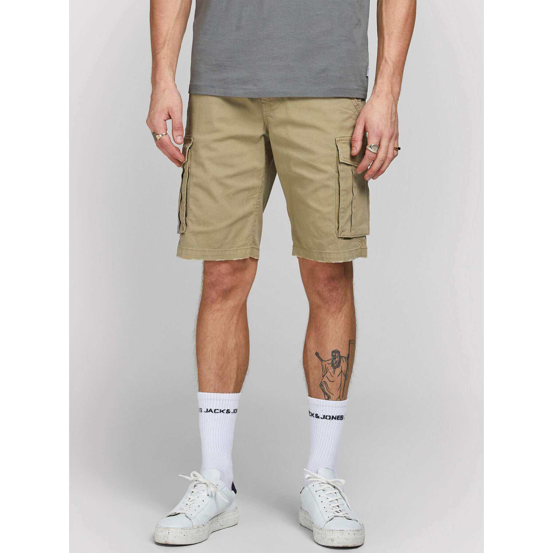 Jack&Jones Szövet rövidnadrág Zack 12184905 Bézs Regular Fit - Pepit.hu