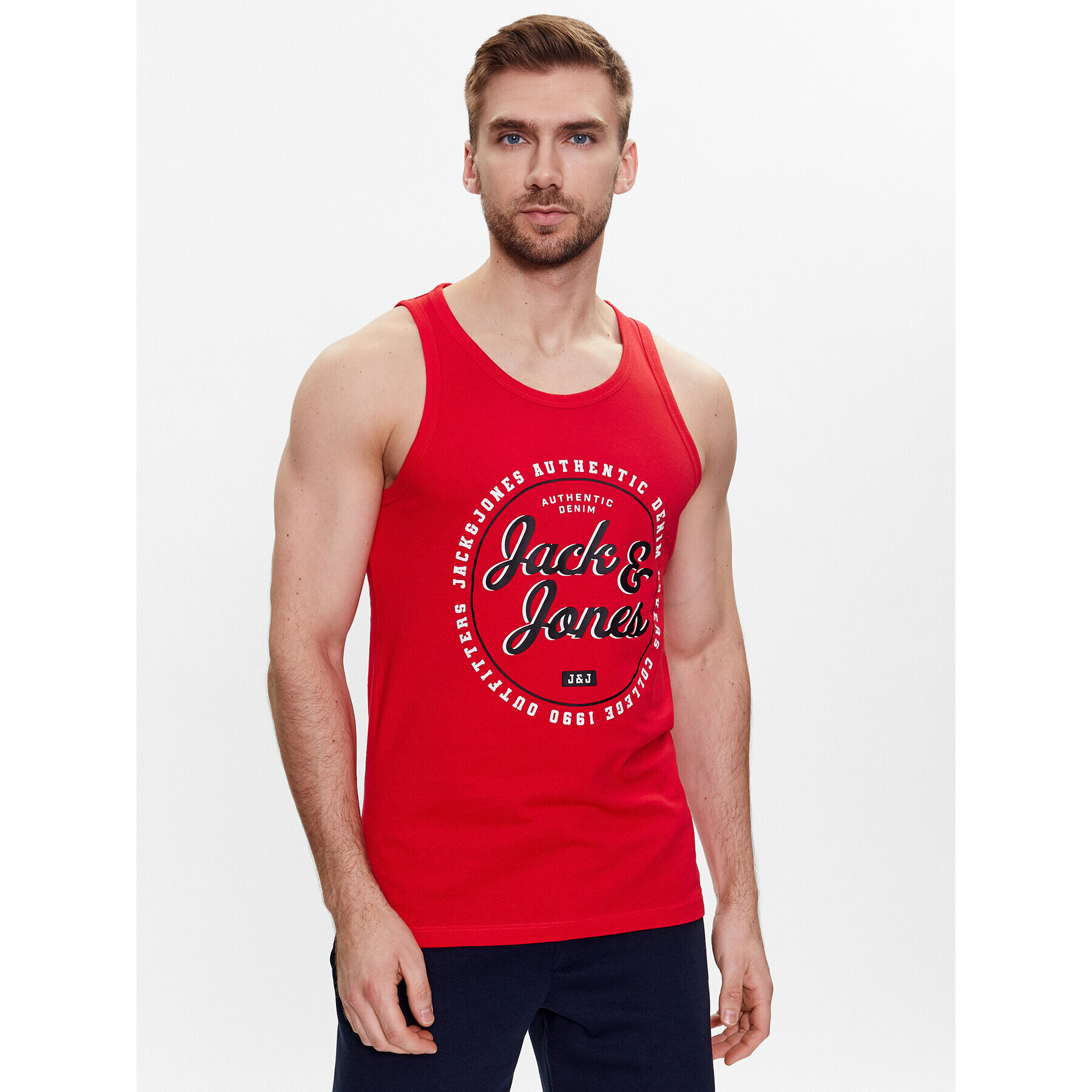 Jack&Jones Trikó Andy 12222337 Piros Regular Fit - Pepit.hu