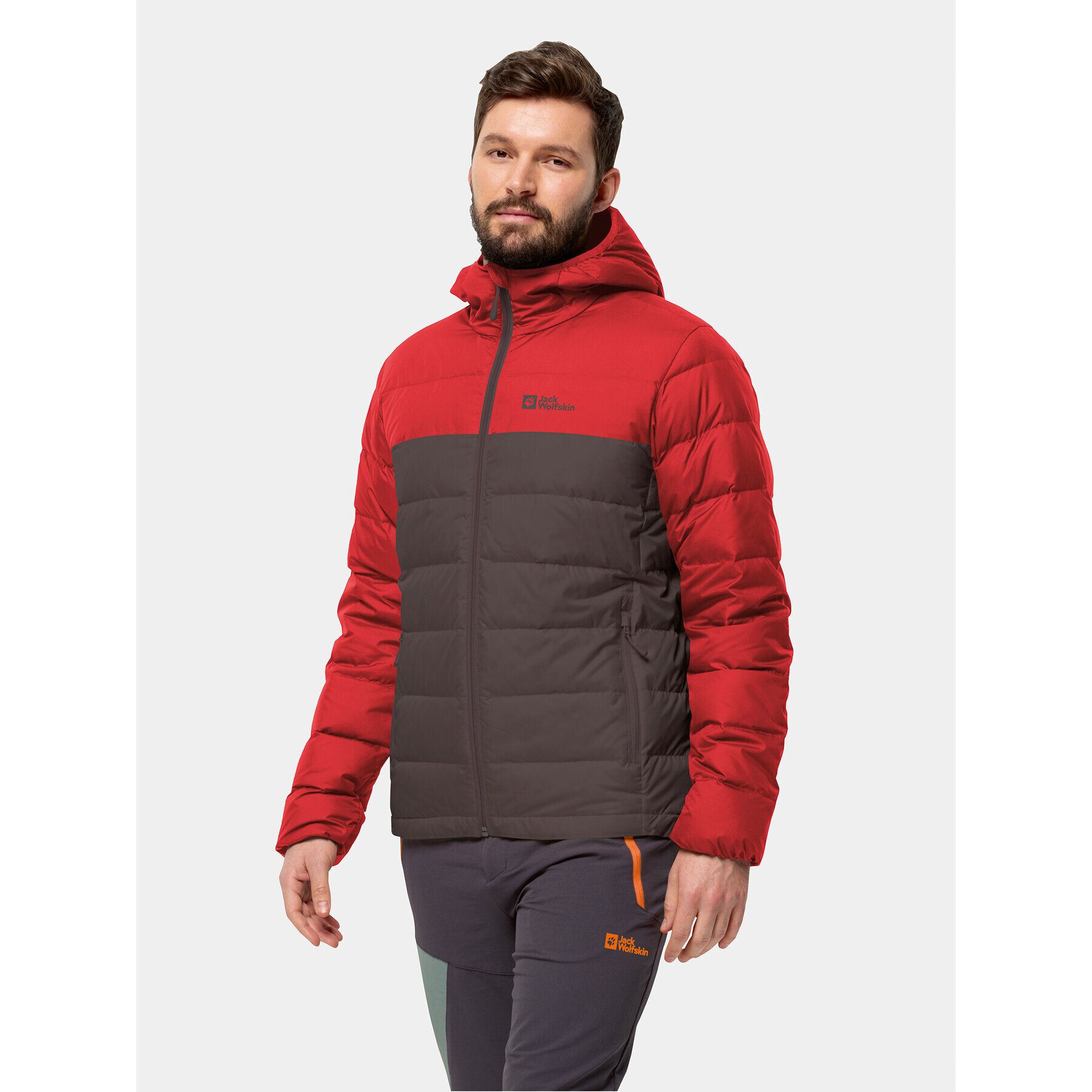 Jack Wolfskin Pehelykabát Ather Down Hoody 1207671 Piros Regular Fit - Pepit.hu