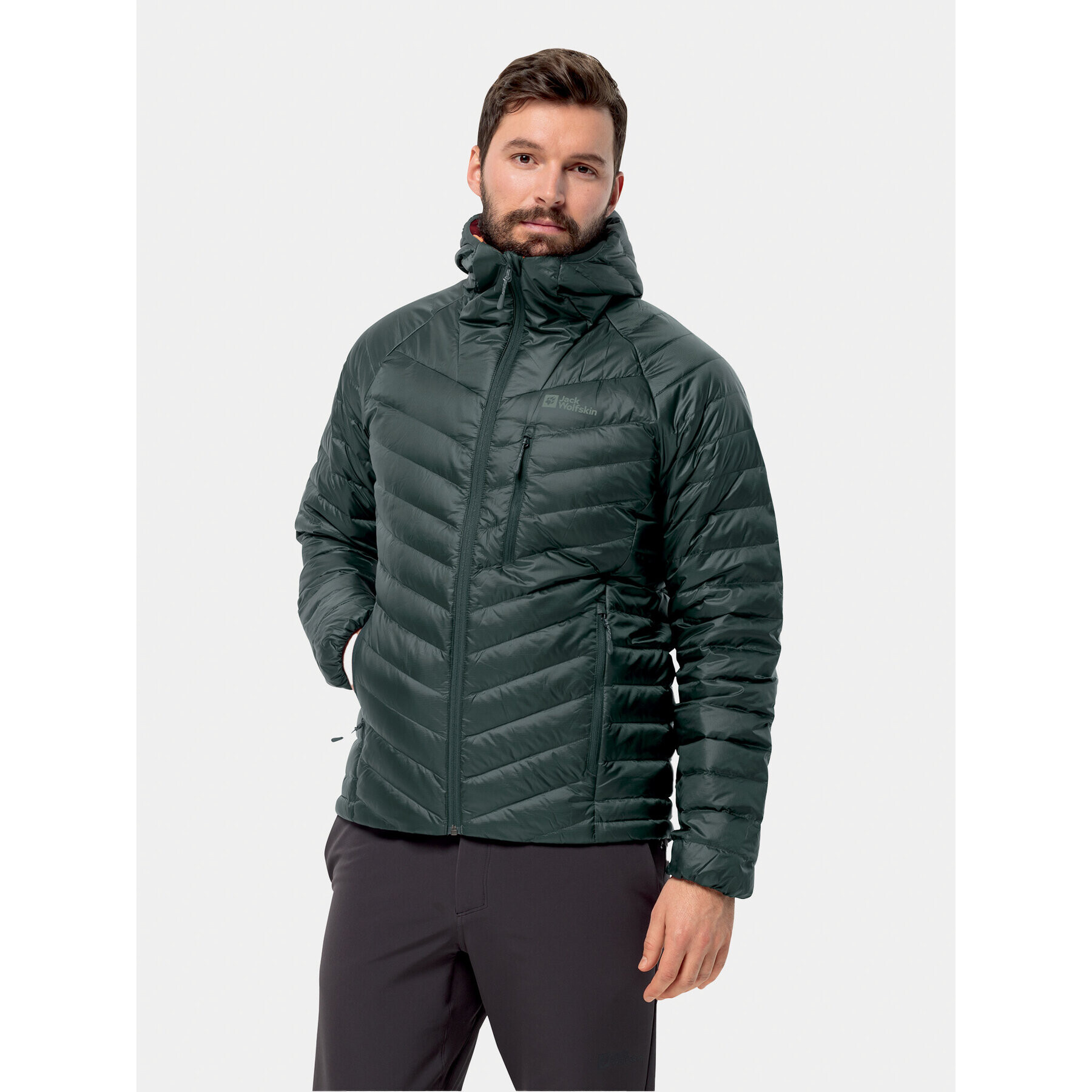 Jack Wolfskin Pehelykabát Passamani Down Hoody 1207241 Khaki Regular Fit - Pepit.hu