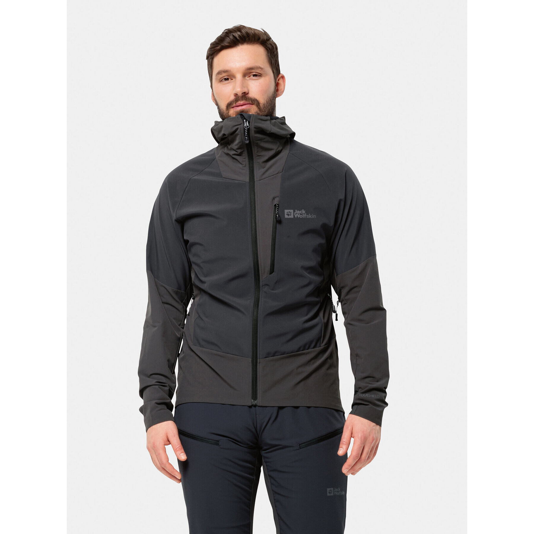 Jack Wolfskin Softshell kabát Alpspitze Hoody 1307771 Fekete Regular Fit - Pepit.hu