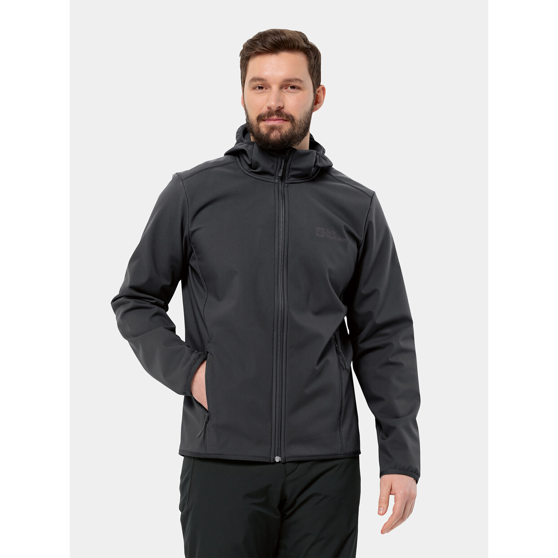 Jack Wolfskin Softshell kabát Bornberg Hoody 1307471 Fekete Regular Fit - Pepit.hu