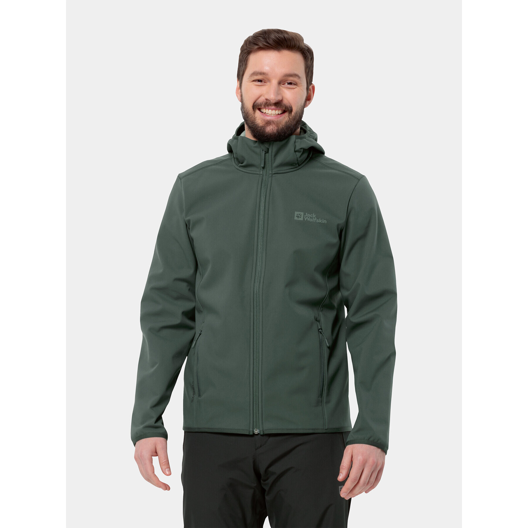 Jack Wolfskin Softshell kabát Bornberg Hoody 1307471 Khaki Regular Fit - Pepit.hu