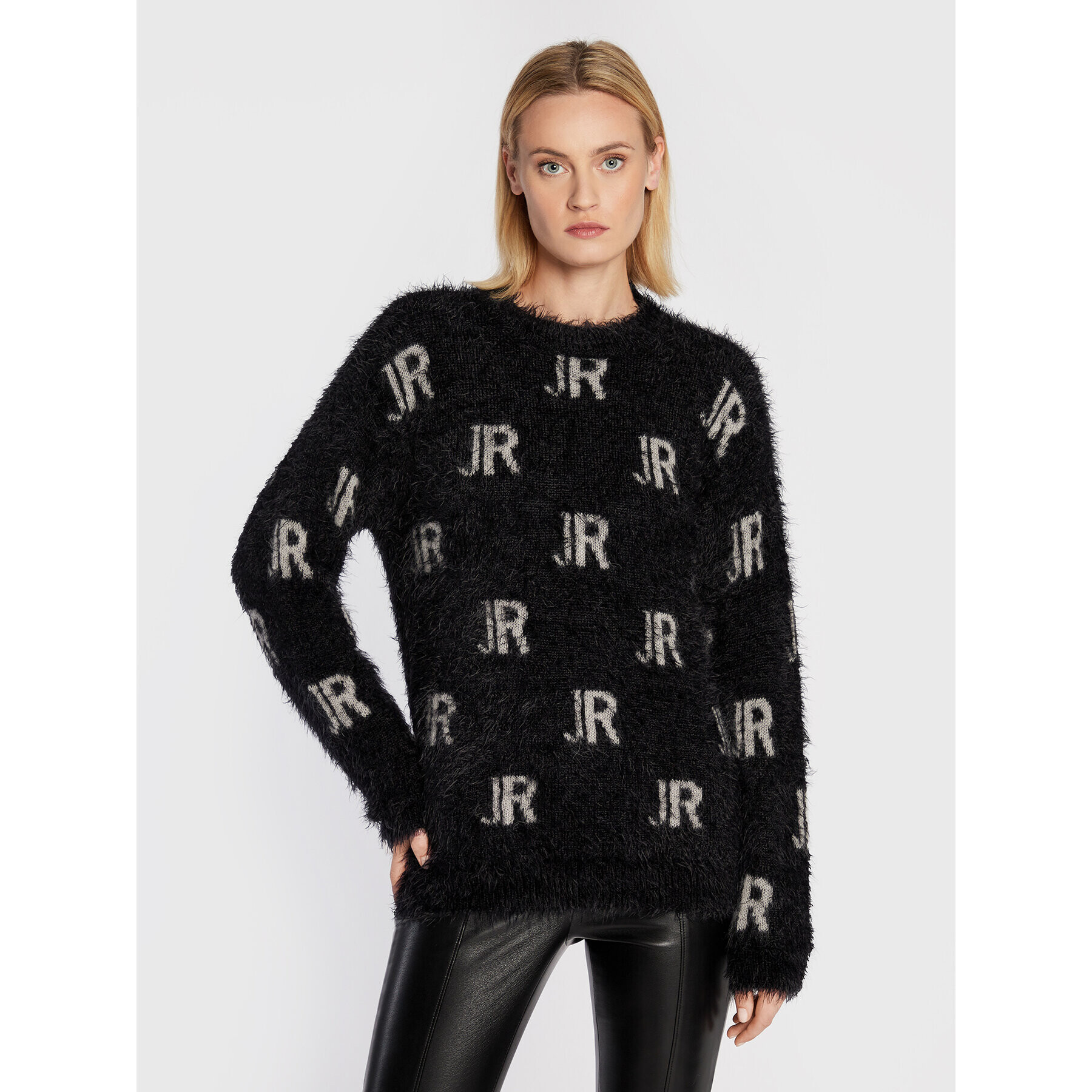 John Richmond Sweater RWA22285MA Fekete Regular Fit - Pepit.hu