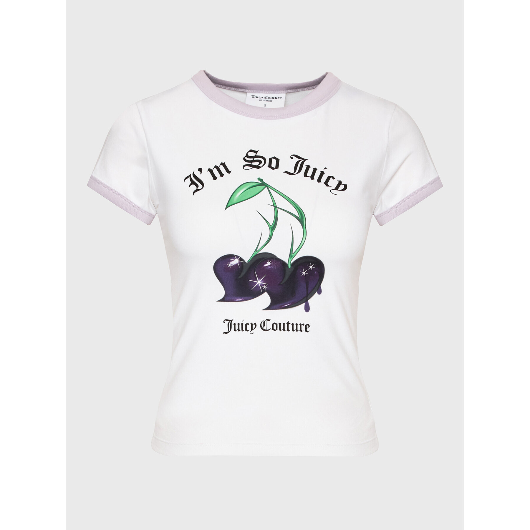 Juicy Couture Póló Cherry JCWCT123306 Fehér Slim Fit - Pepit.hu